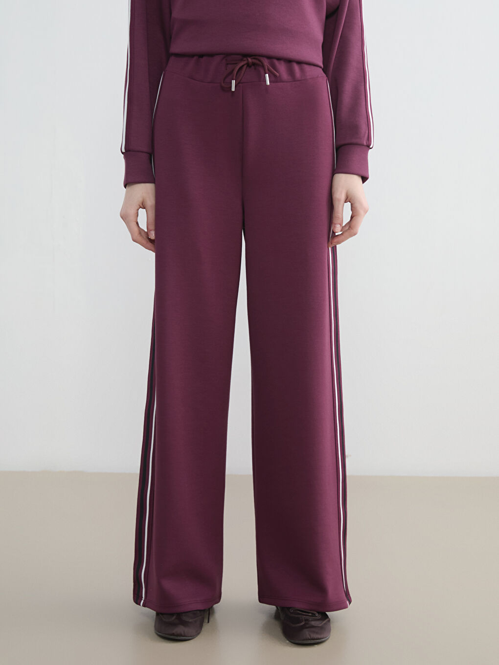 Mürdüm Beli Lastikli Soft Touch Kadın Eşofman Altı-1