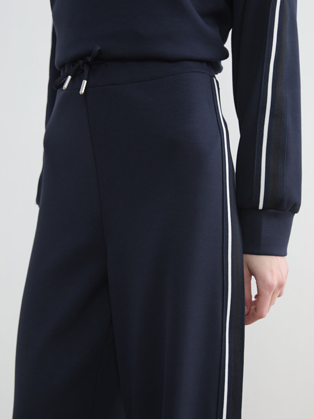 Lacivert Beli Lastikli Soft Touch Kadın Eşofman Altı-2