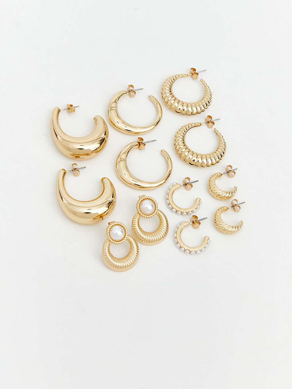 Sarı Kadın Küpe Seti 6'lı