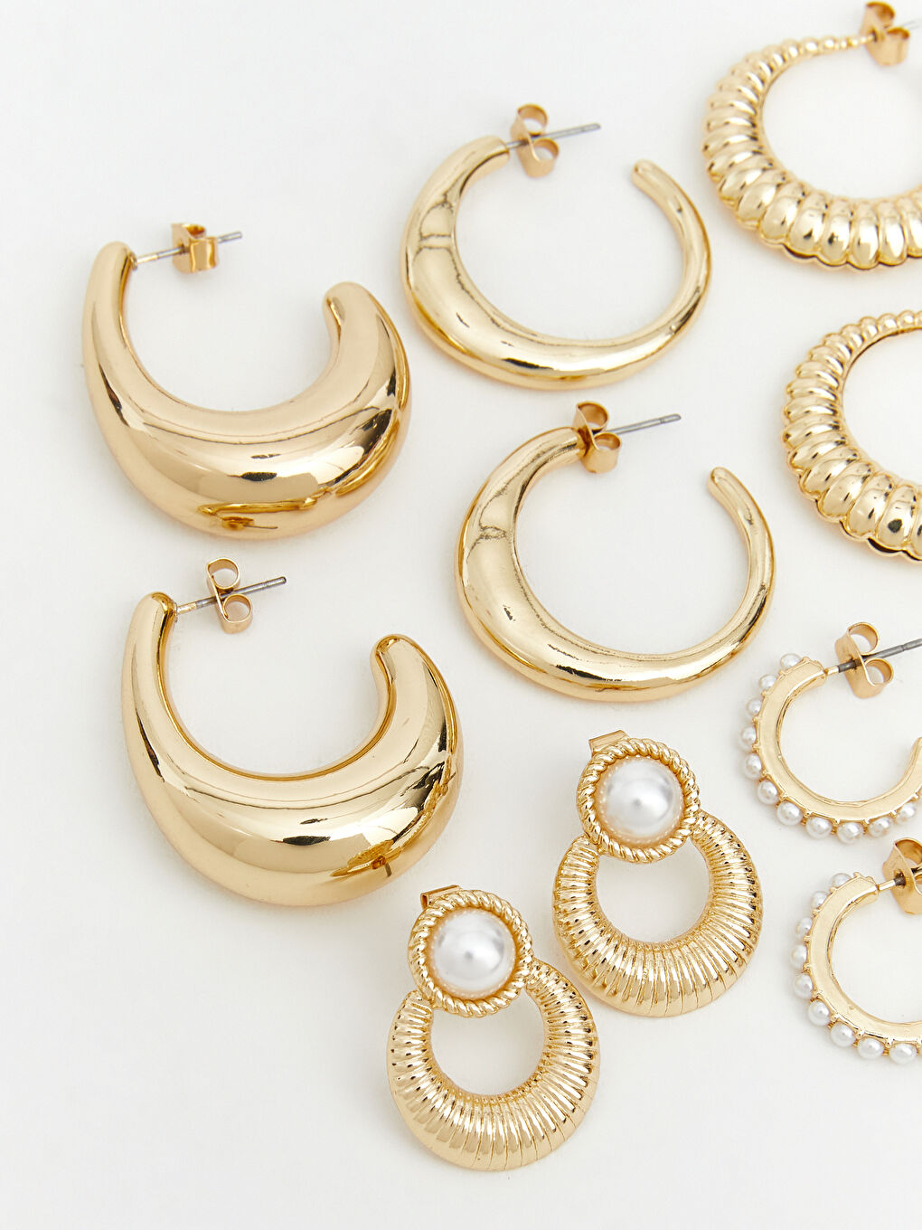 Sarı Kadın Küpe Seti 6'lı-1