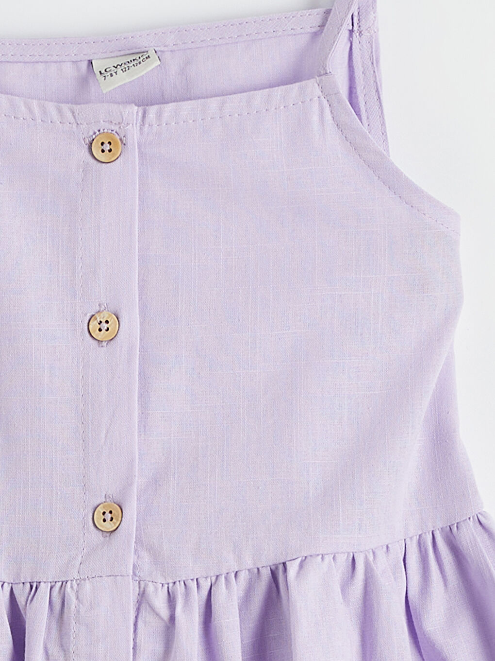 Lila Kare Yaka Kız Çocuk Elbise-1