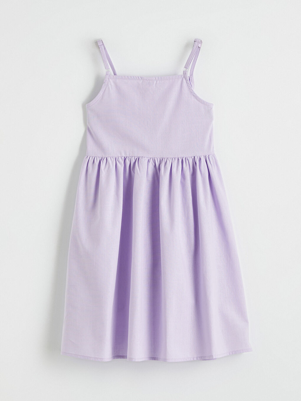 Lila Kare Yaka Kız Çocuk Elbise-2