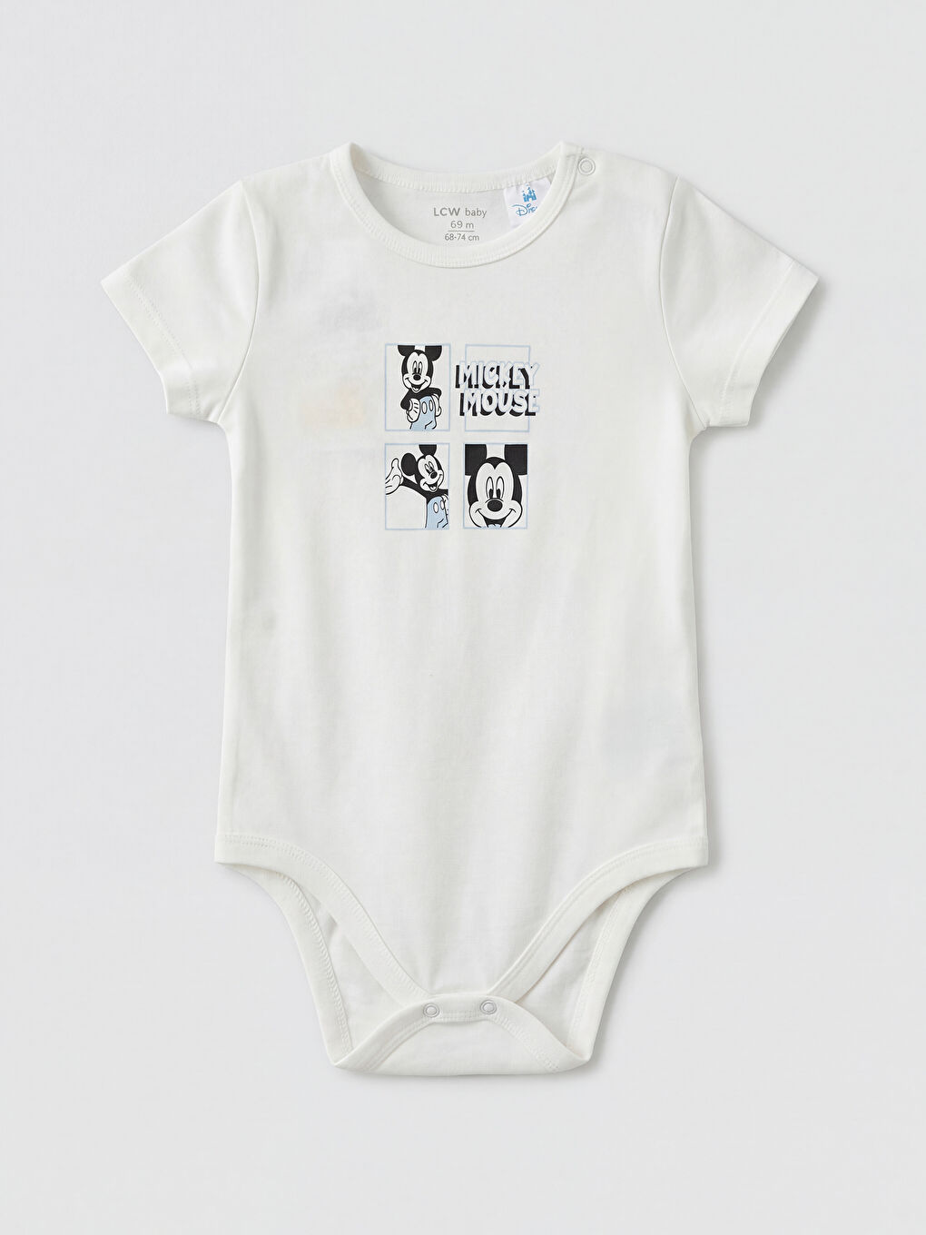 Ekru Mickey Mouse Baskılı Erkek Bebek Zıbın