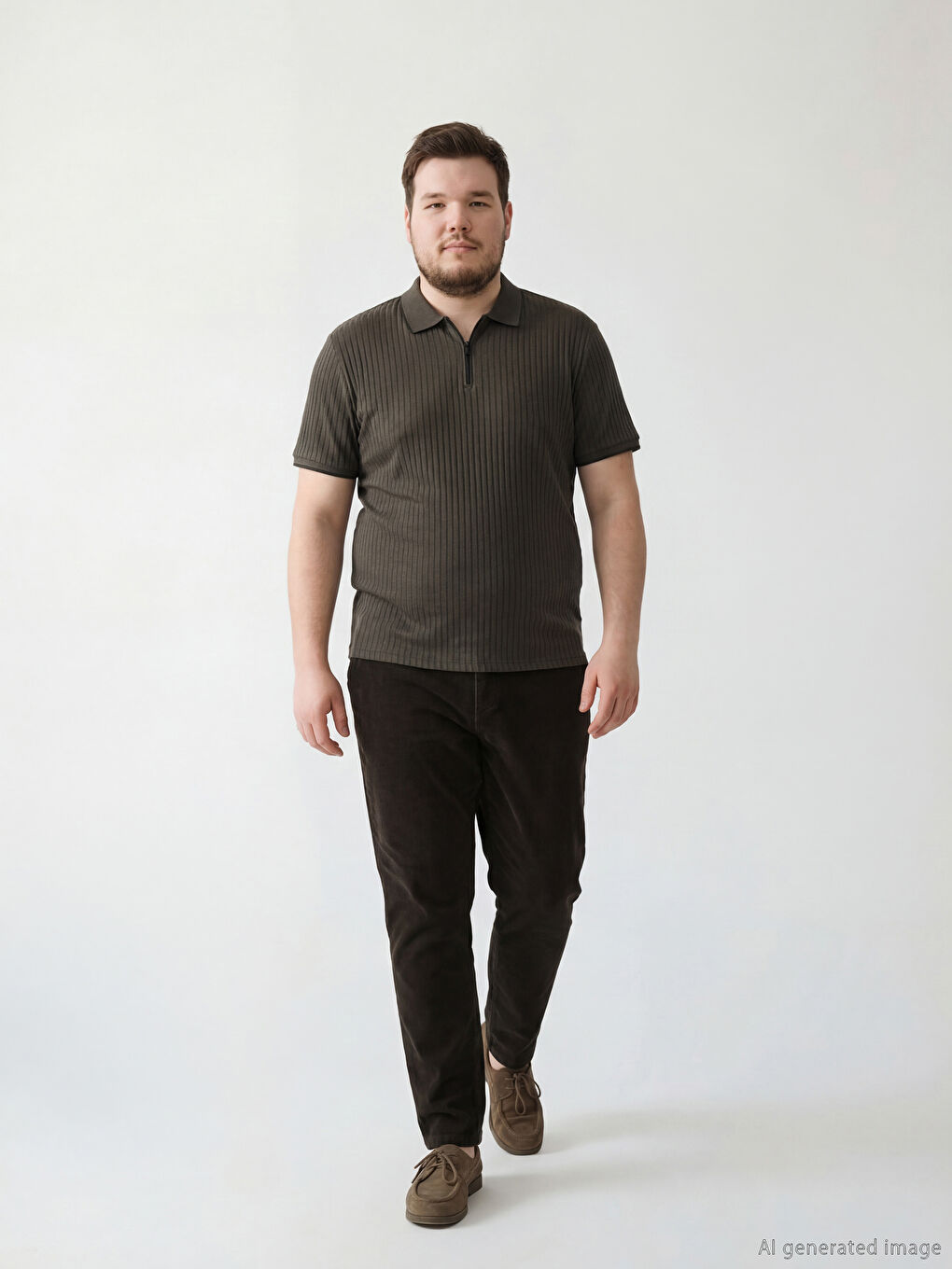 سروال مخمل بقصة عادية للرجال