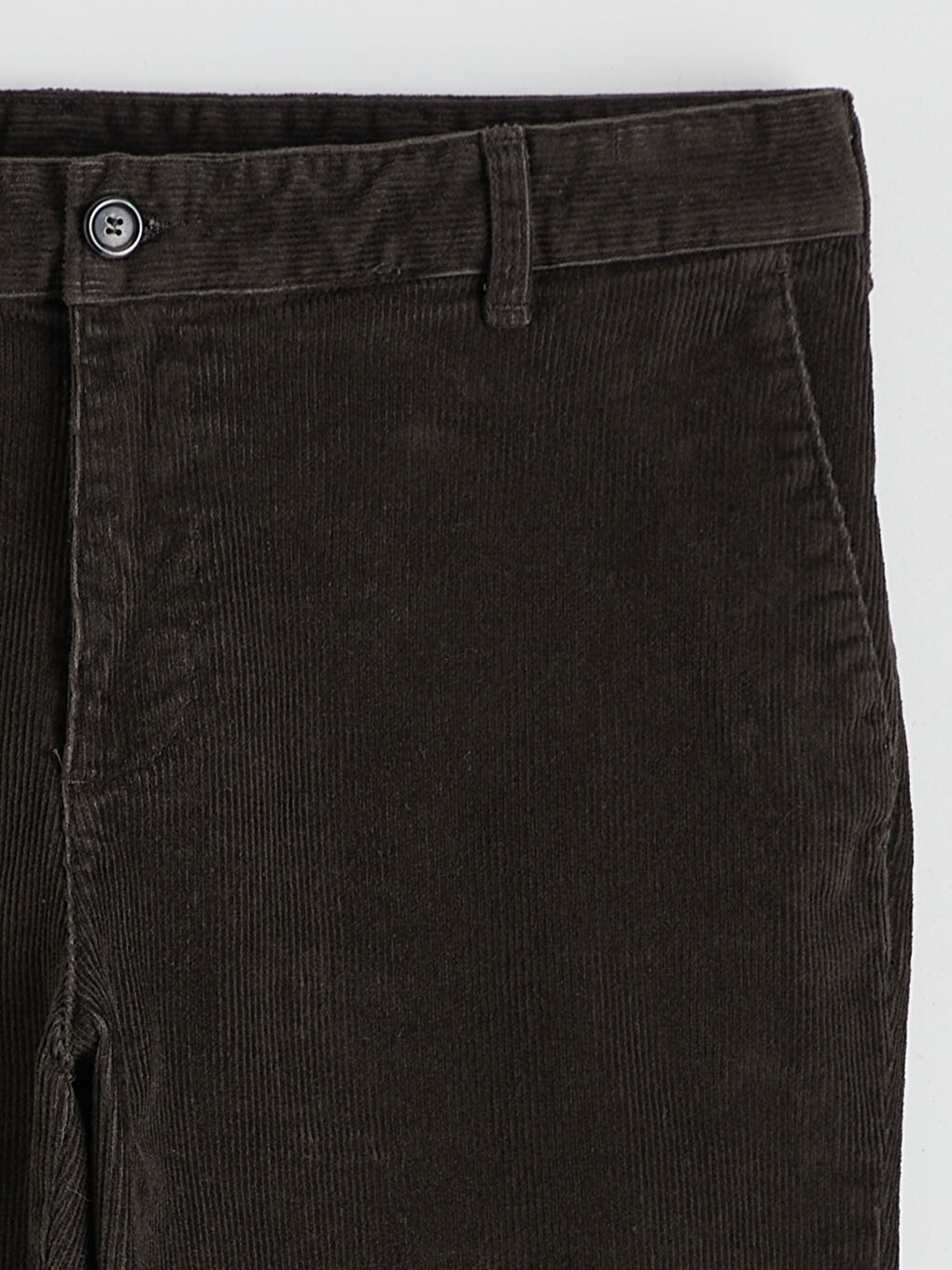Haki Standart Kalıp Kadife Erkek Pantolon-2