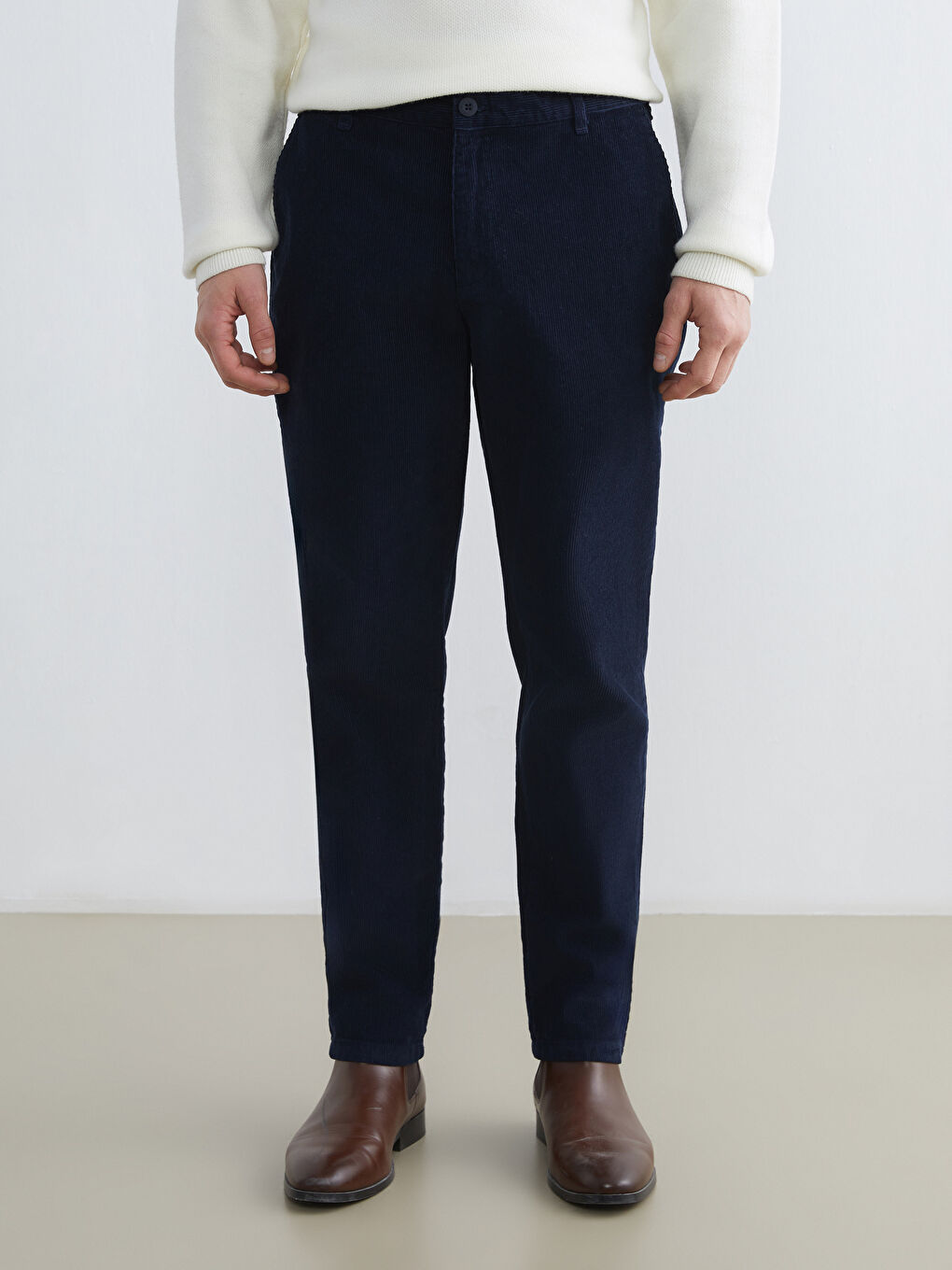 Regular Fit Velvet Men's Trousers-1