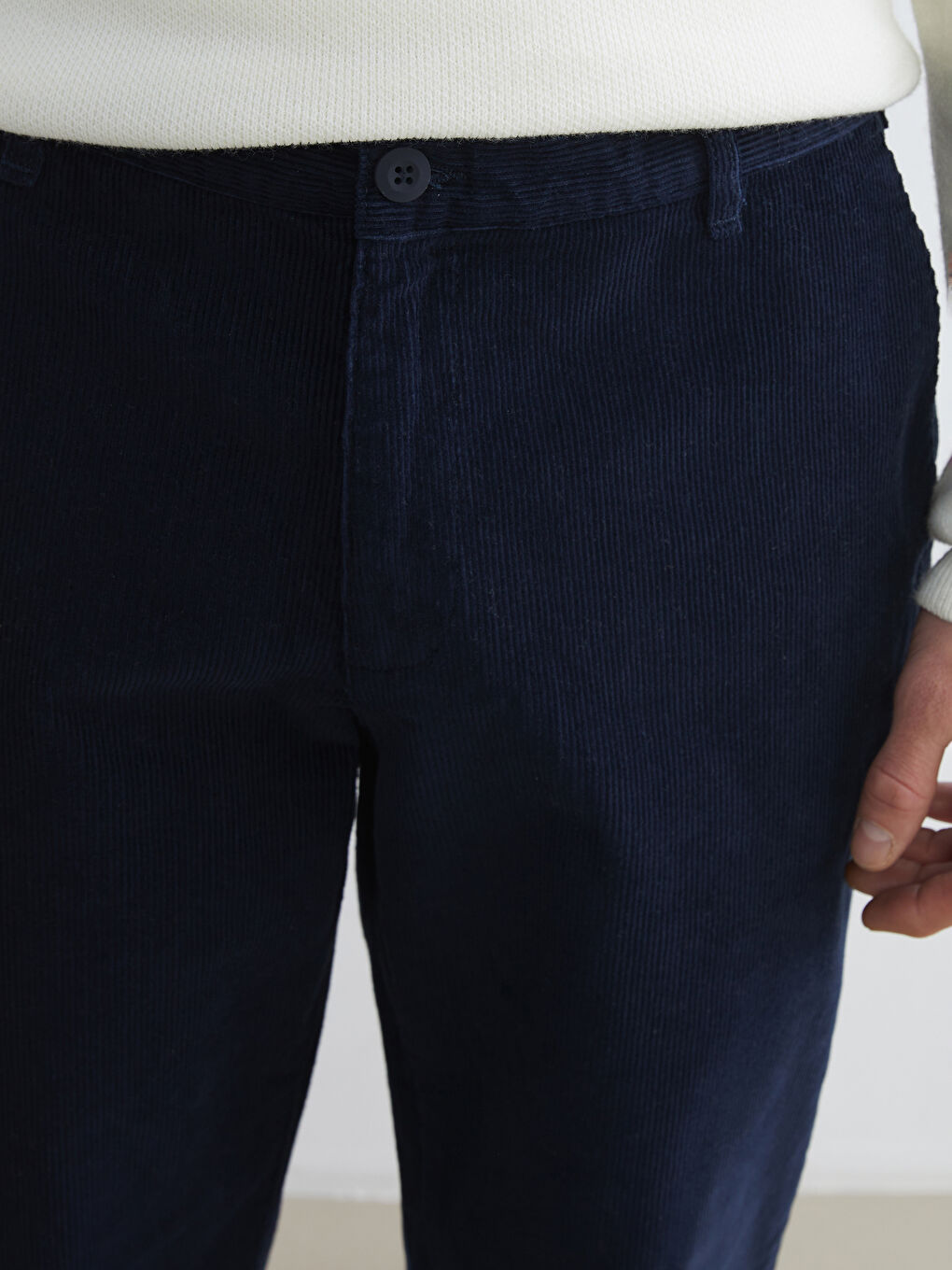 Regular Fit Velvet Men's Trousers-2