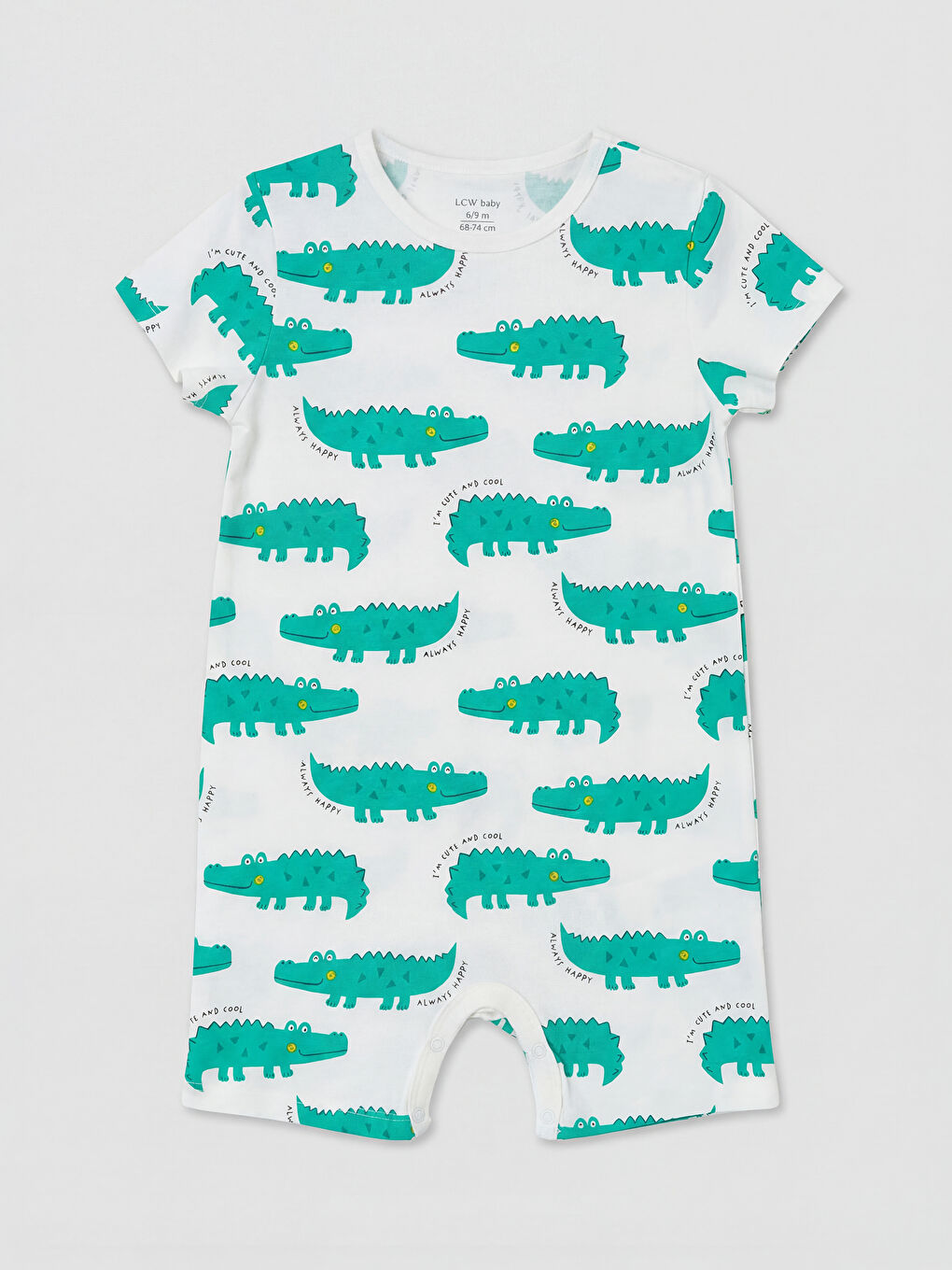 Ekru Baskılı Erkek Bebek Tulum 2'li-1