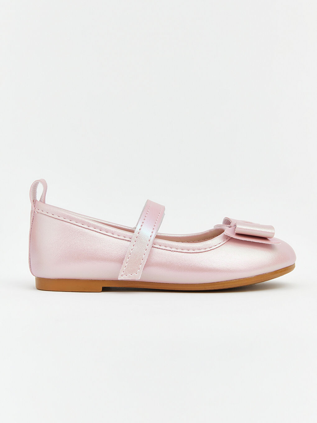 Pembe Fiyonk Detaylı Kız Bebek Babet -1