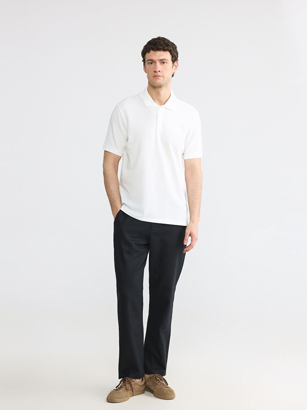 Regular Fit Keten Karışımlı Erkek Pantolon-1