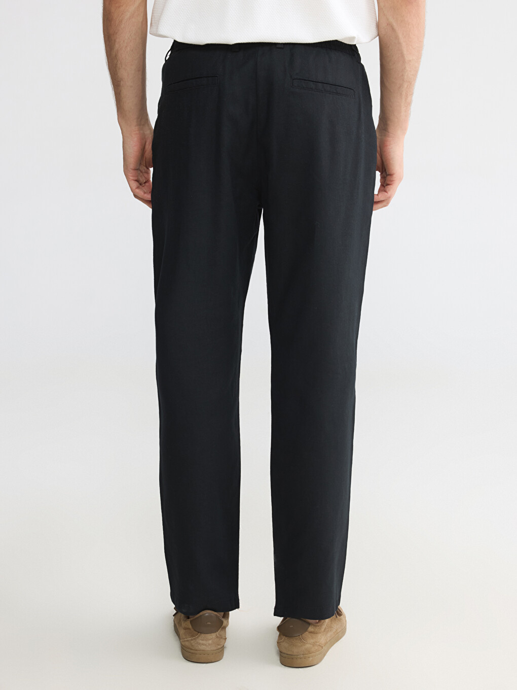 Regular Fit Keten Karışımlı Erkek Pantolon-6