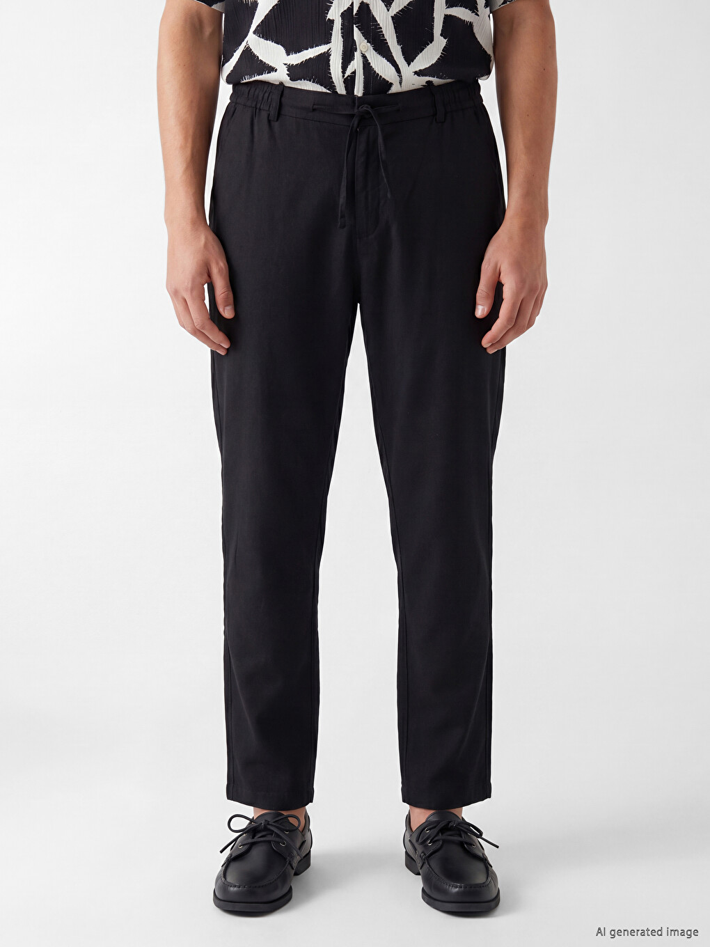 Regular Fit Keten Karışımlı Erkek Pantolon-3