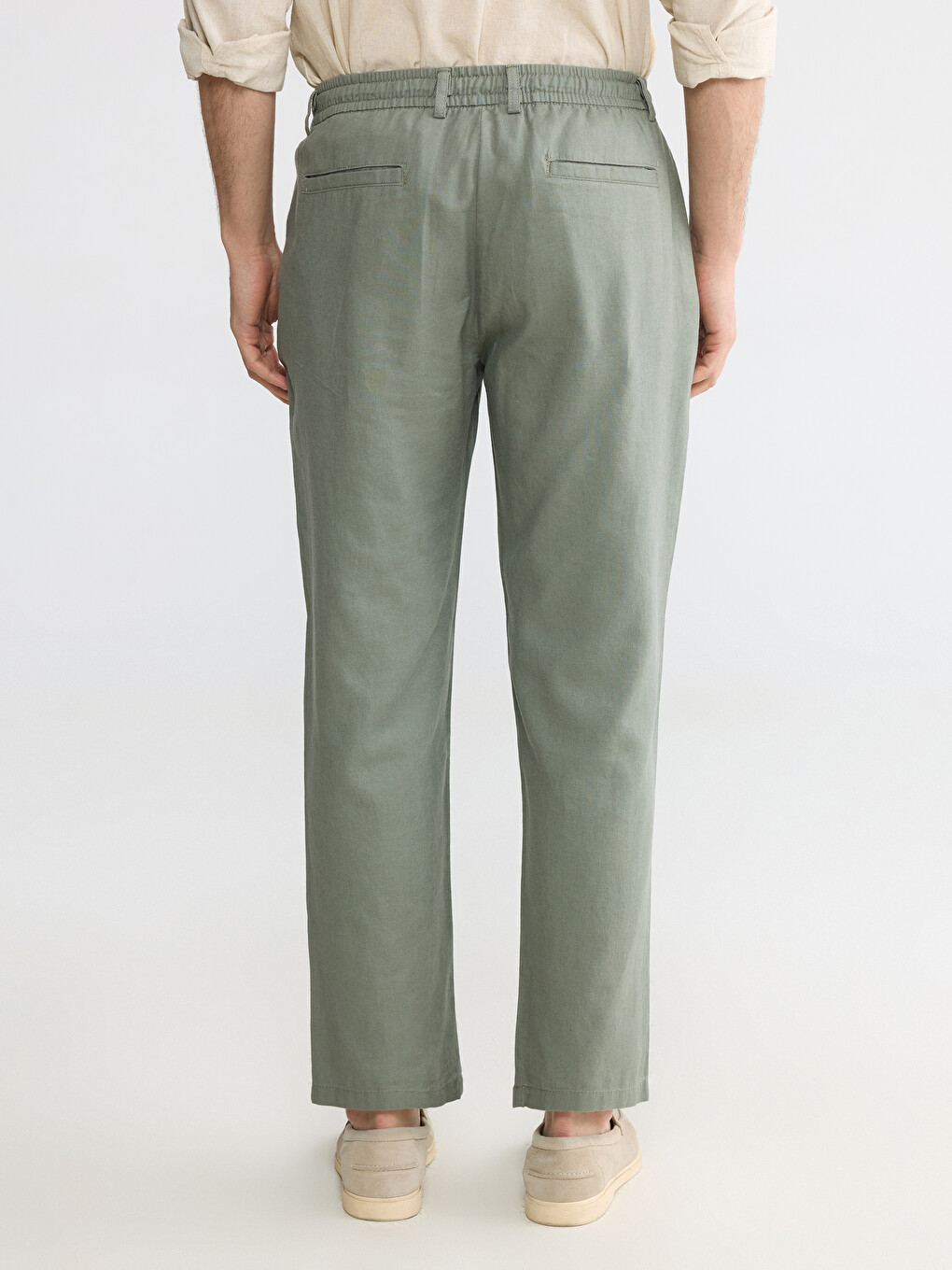 Regular Fit Keten Karışımlı Erkek Pantolon-6