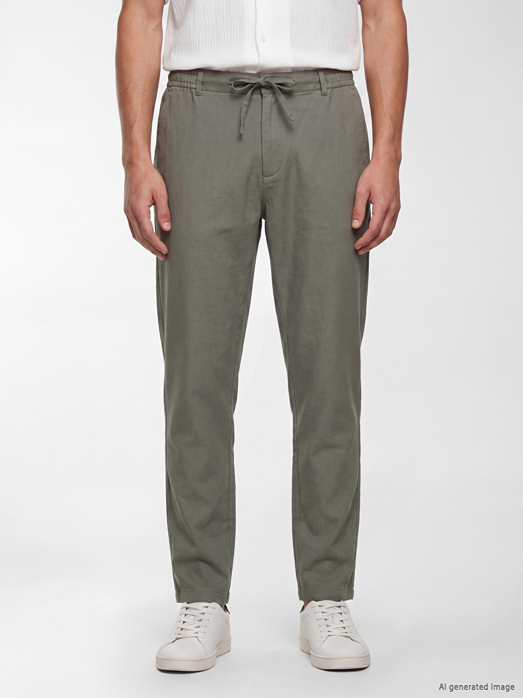 Regular Fit Keten Karışımlı Erkek Pantolon-3