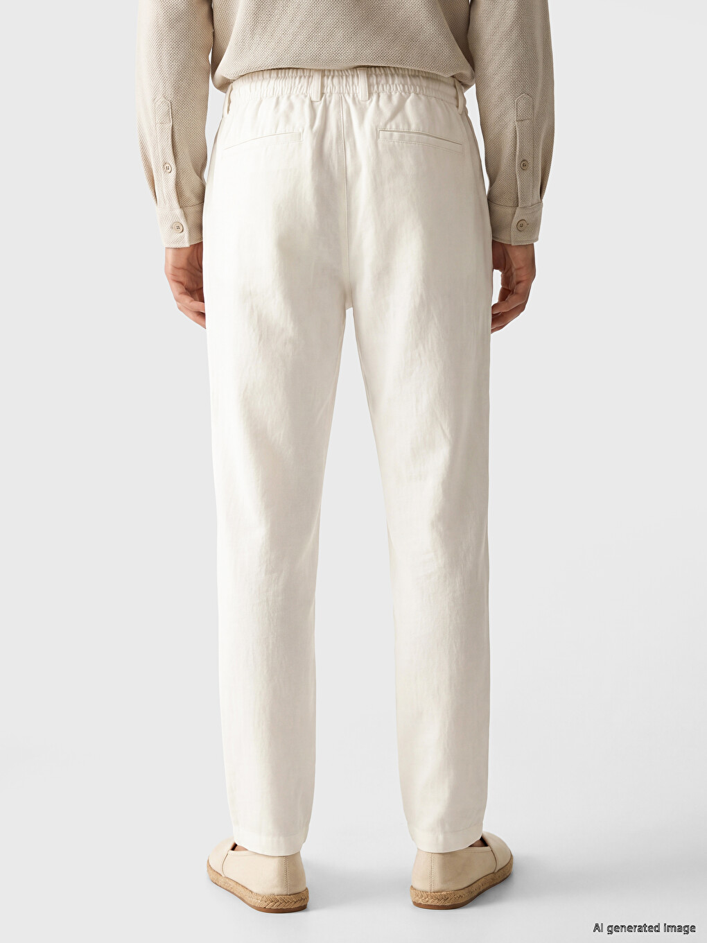 Regular Fit Keten Karışımlı Erkek Pantolon-1