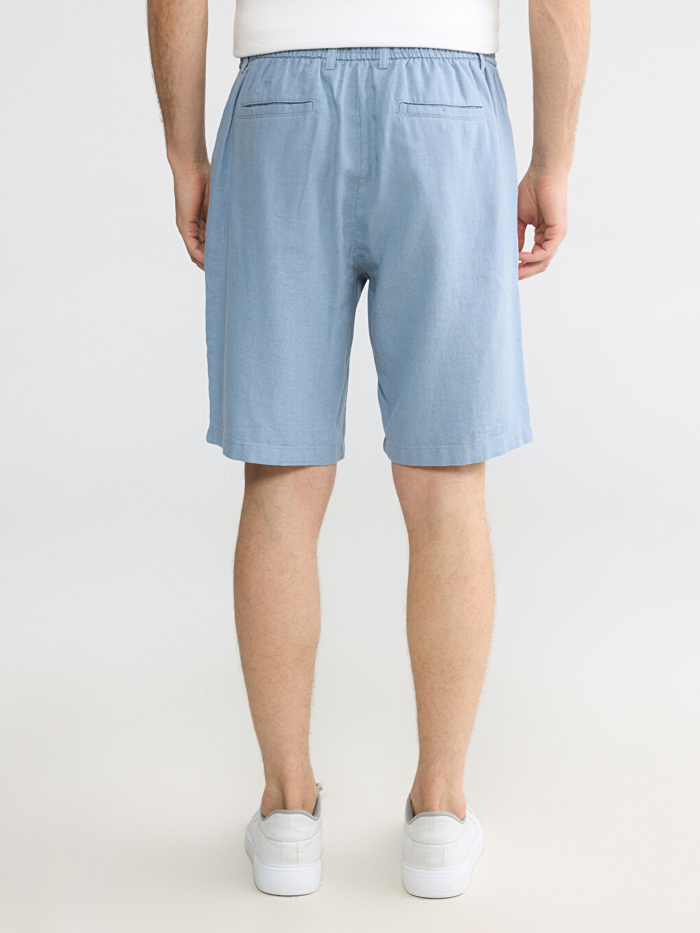 Regular Fit Linen Blend Men's Shorts-3