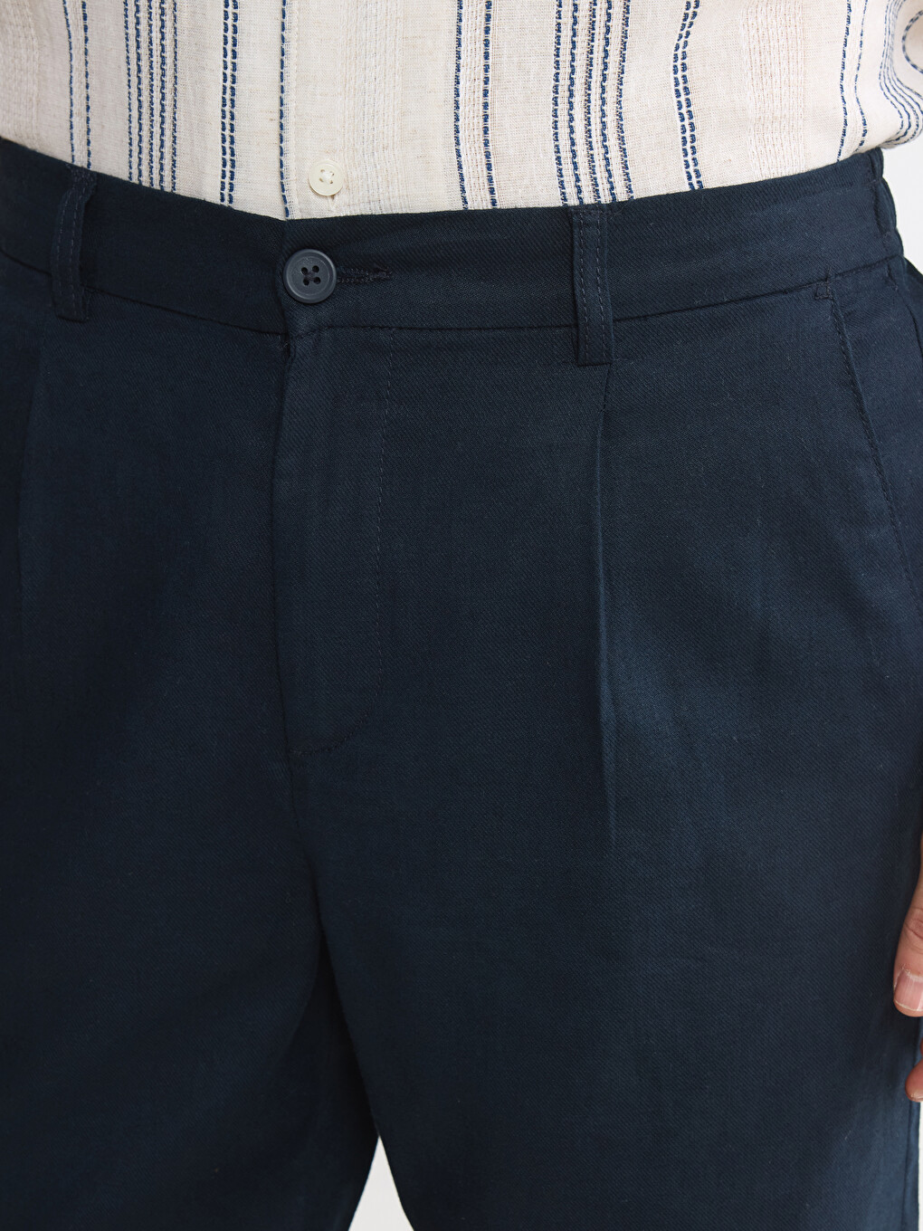 Regular Fit Linen Blend Men's Shorts-2