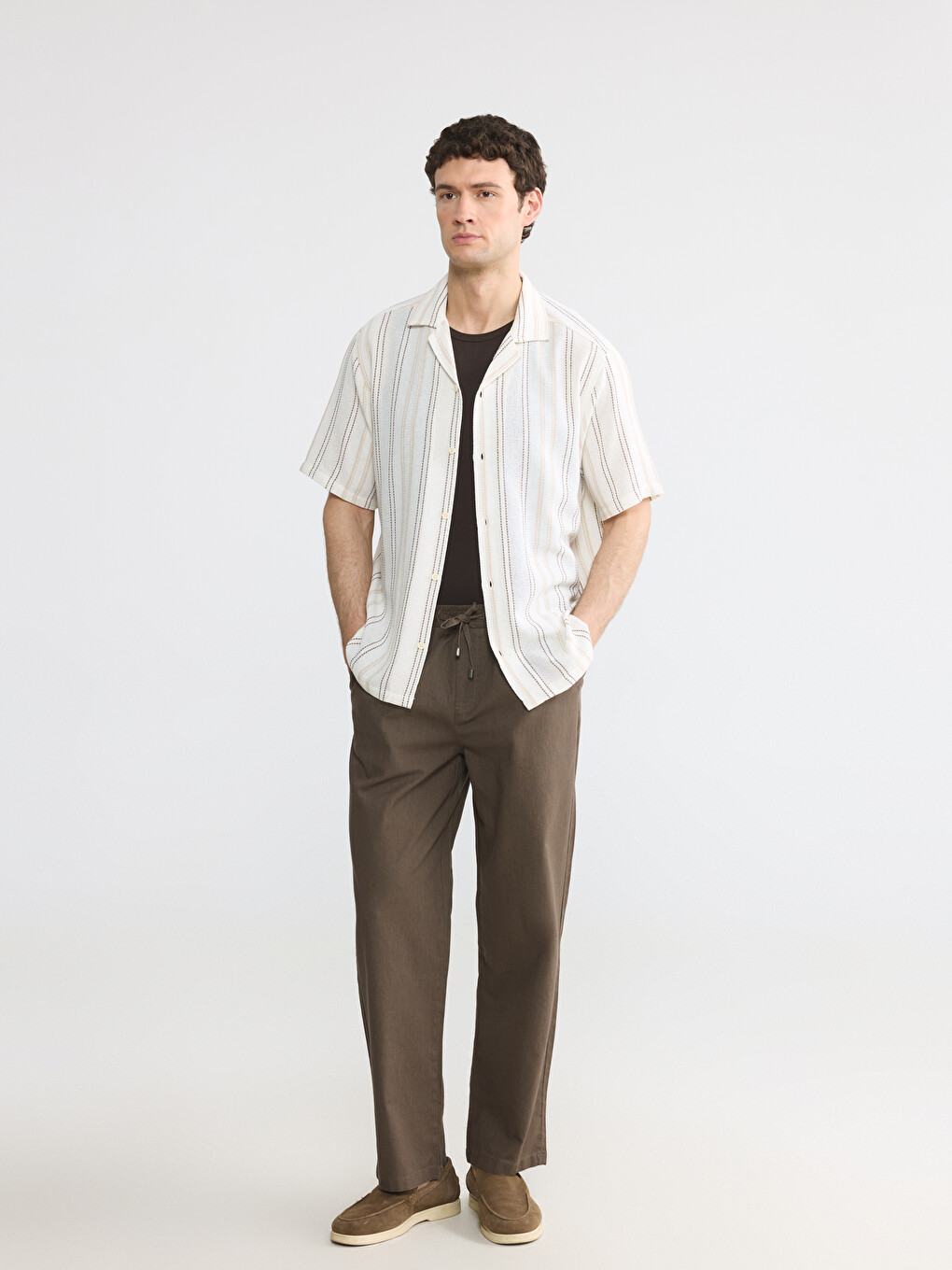 Relax Fit Pleated Men's Trousers-1