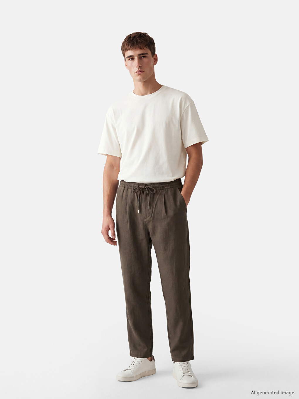 Relax Fit Pleated Men's Trousers