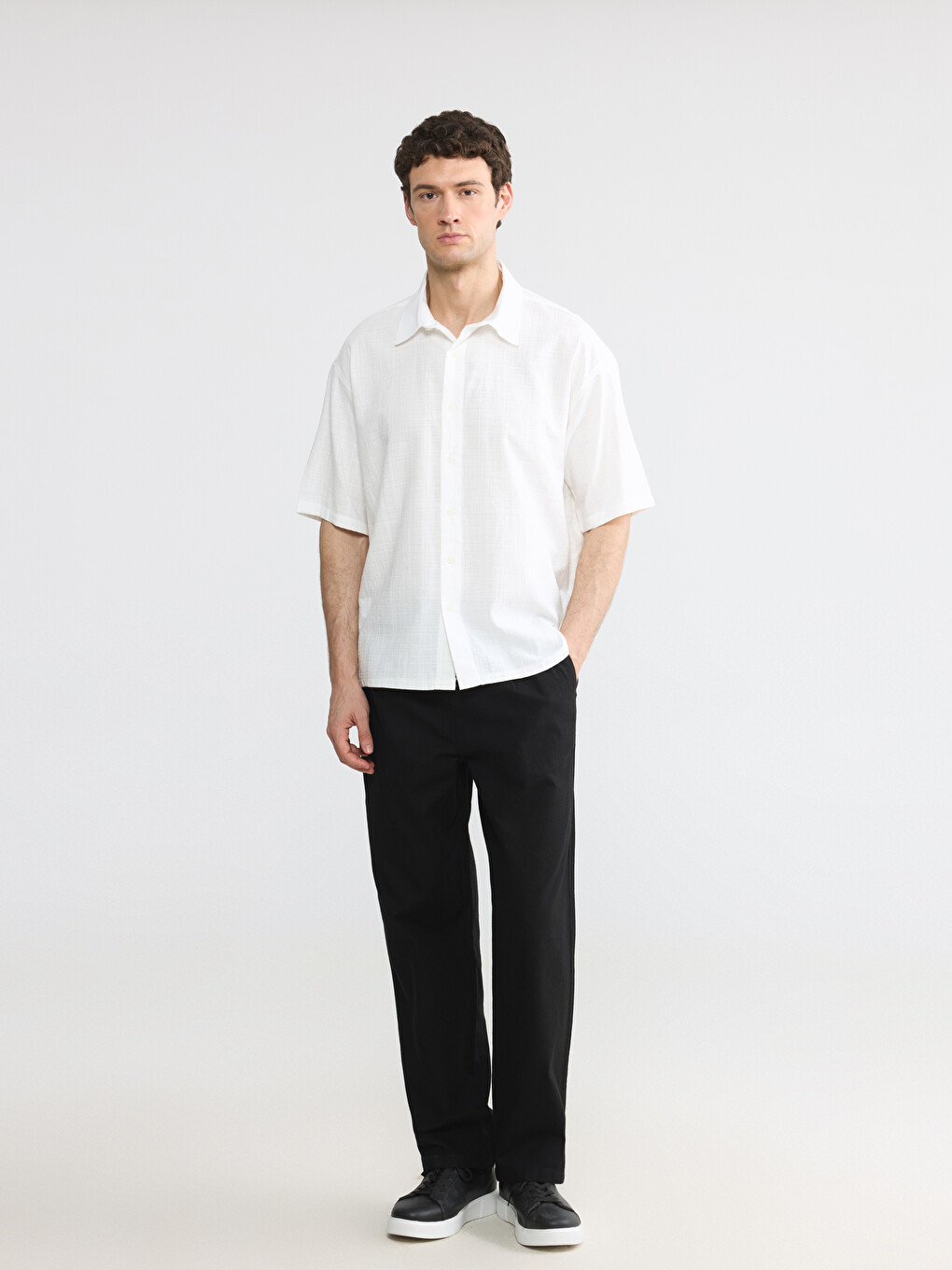 Relax Fit Pleated Men's Trousers-1