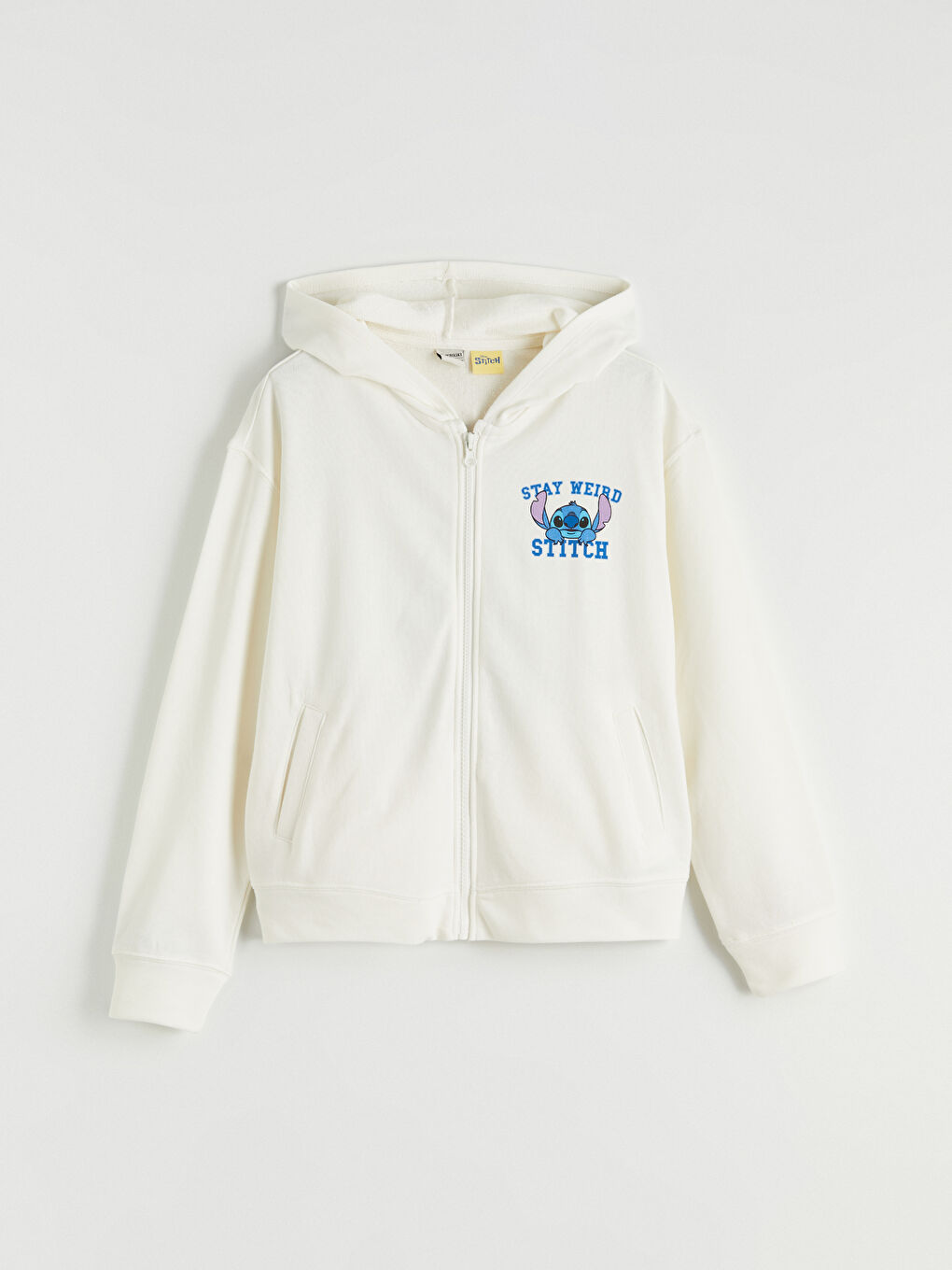 Duks sa kapuljačom Stitch štampani devojčice sa rajsferšlusom-1