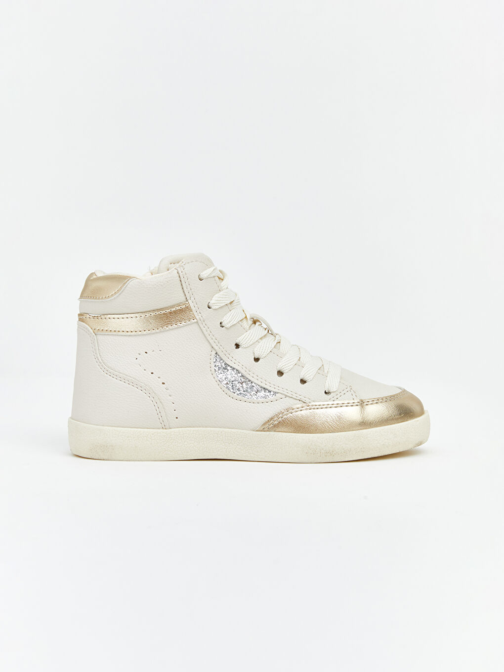 Ekru Bağcıklı Kız Çocuk Bilek Boy Spor Ayakkabı-1