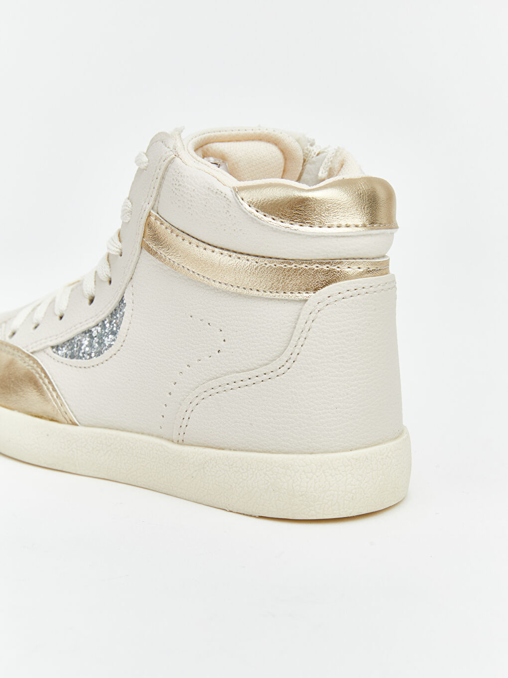 Ekru Bağcıklı Kız Çocuk Bilek Boy Spor Ayakkabı-5