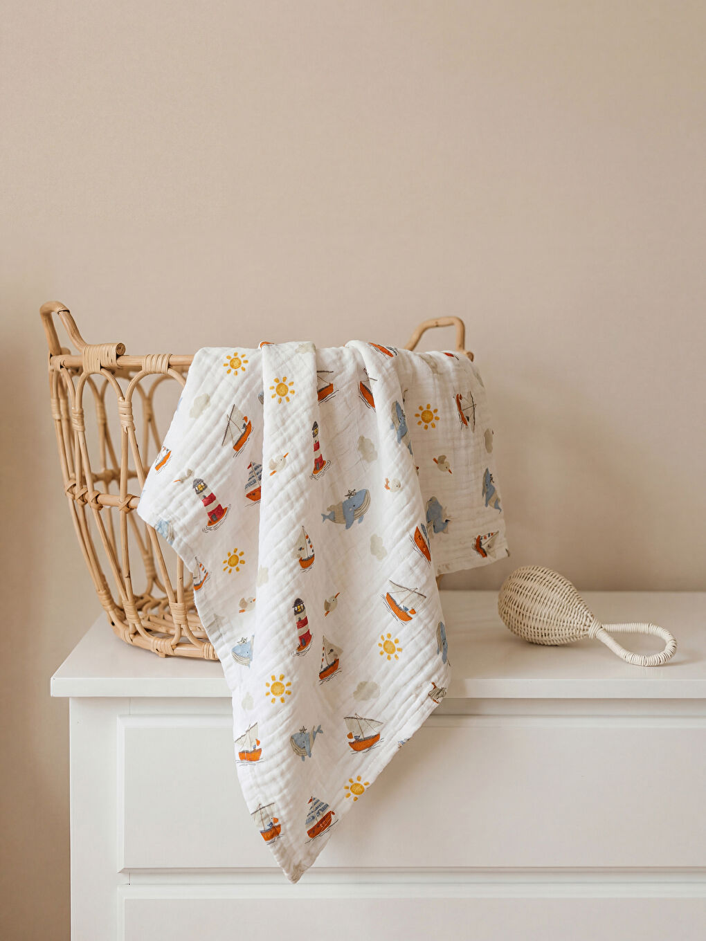 Karışık Müslin Bebek Örtü 105x105 cm