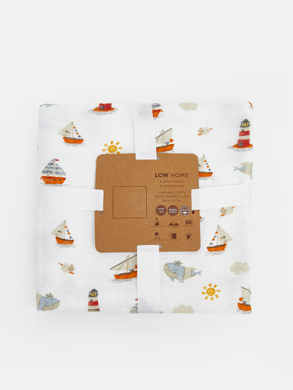 Karışık Müslin Bebek Örtü 105x105 cm-1