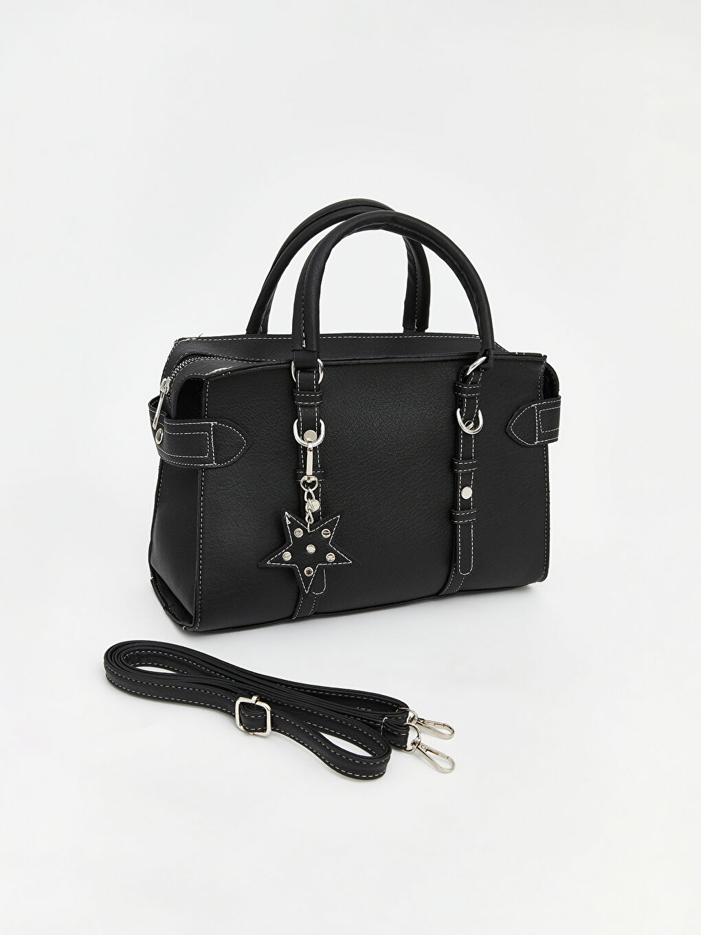Siyah Çıkarılabilir Askılı Kadın Omuz Çantası