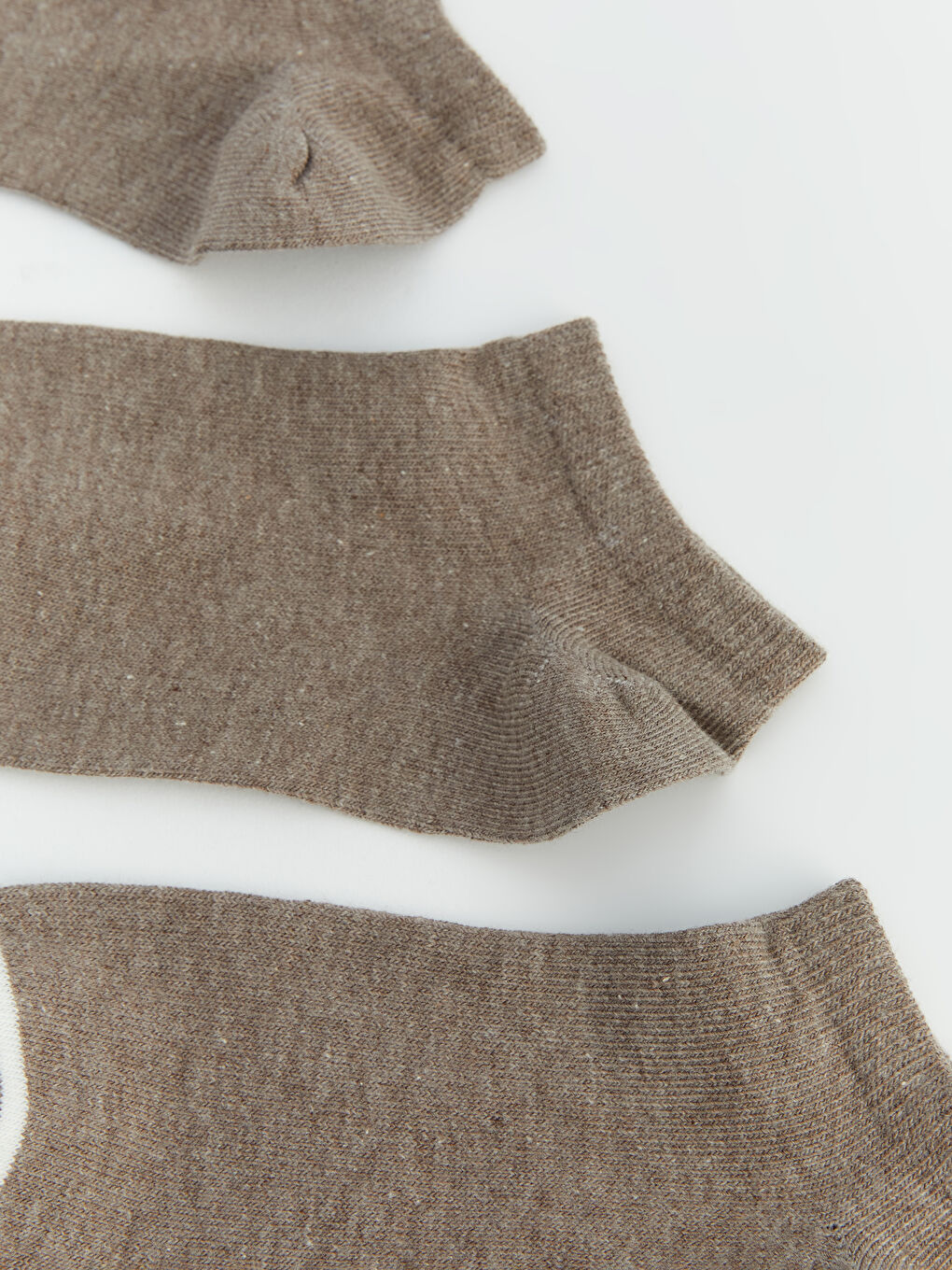 Kahverengi Çizgili Kadın Patik Çorap 3'lü-1