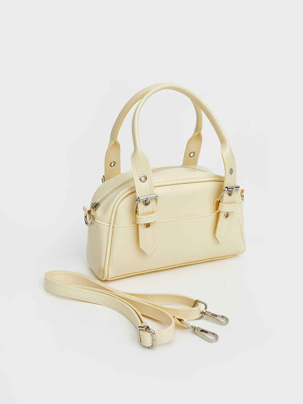 Sarı Deri Görünümlü Kadın Omuz Çantası-1