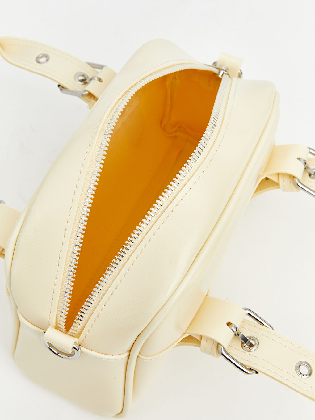 Sarı Deri Görünümlü Kadın Omuz Çantası-2