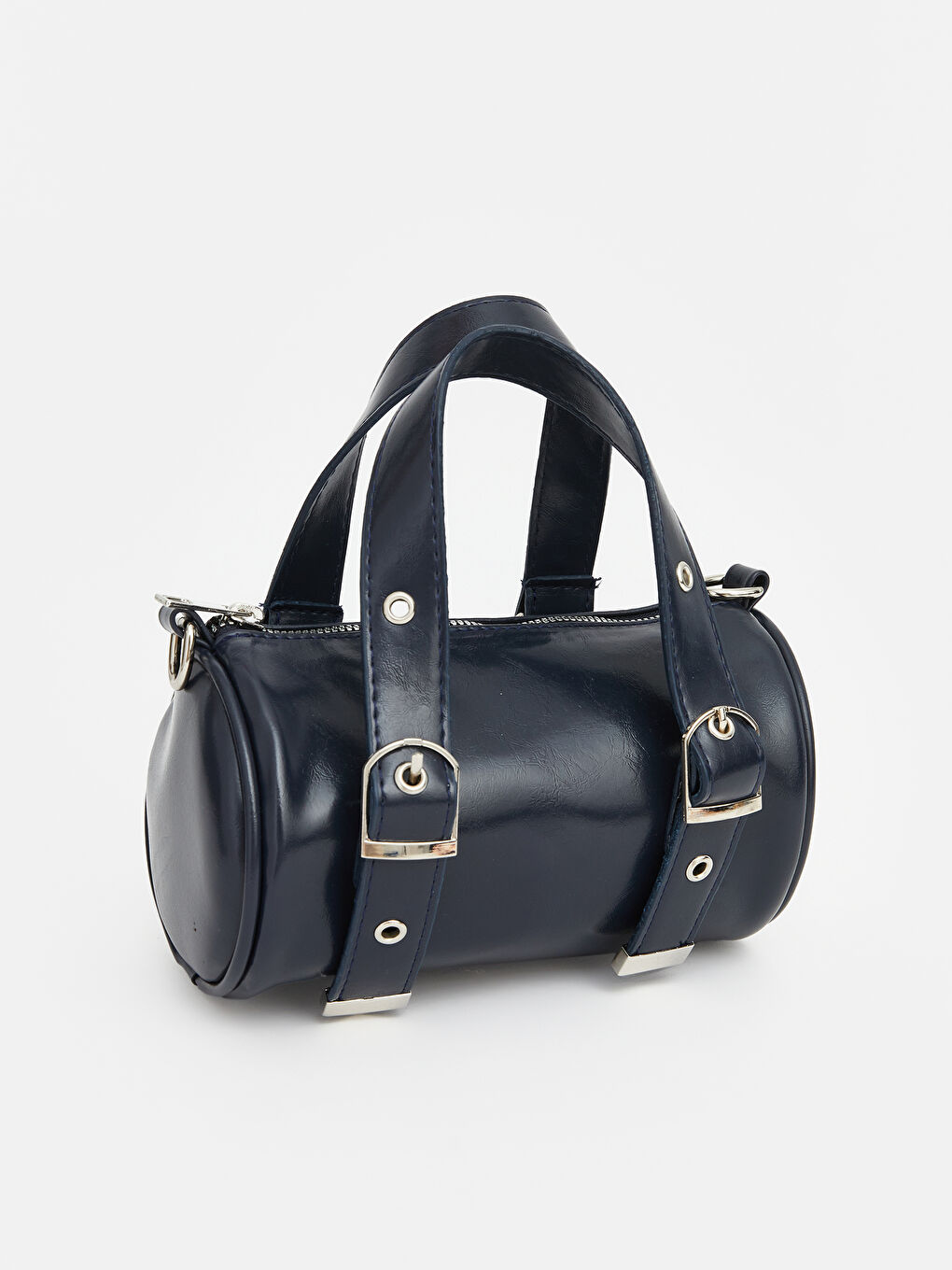 Lacivert Deri Görünümlü Kadın Omuz Çantası