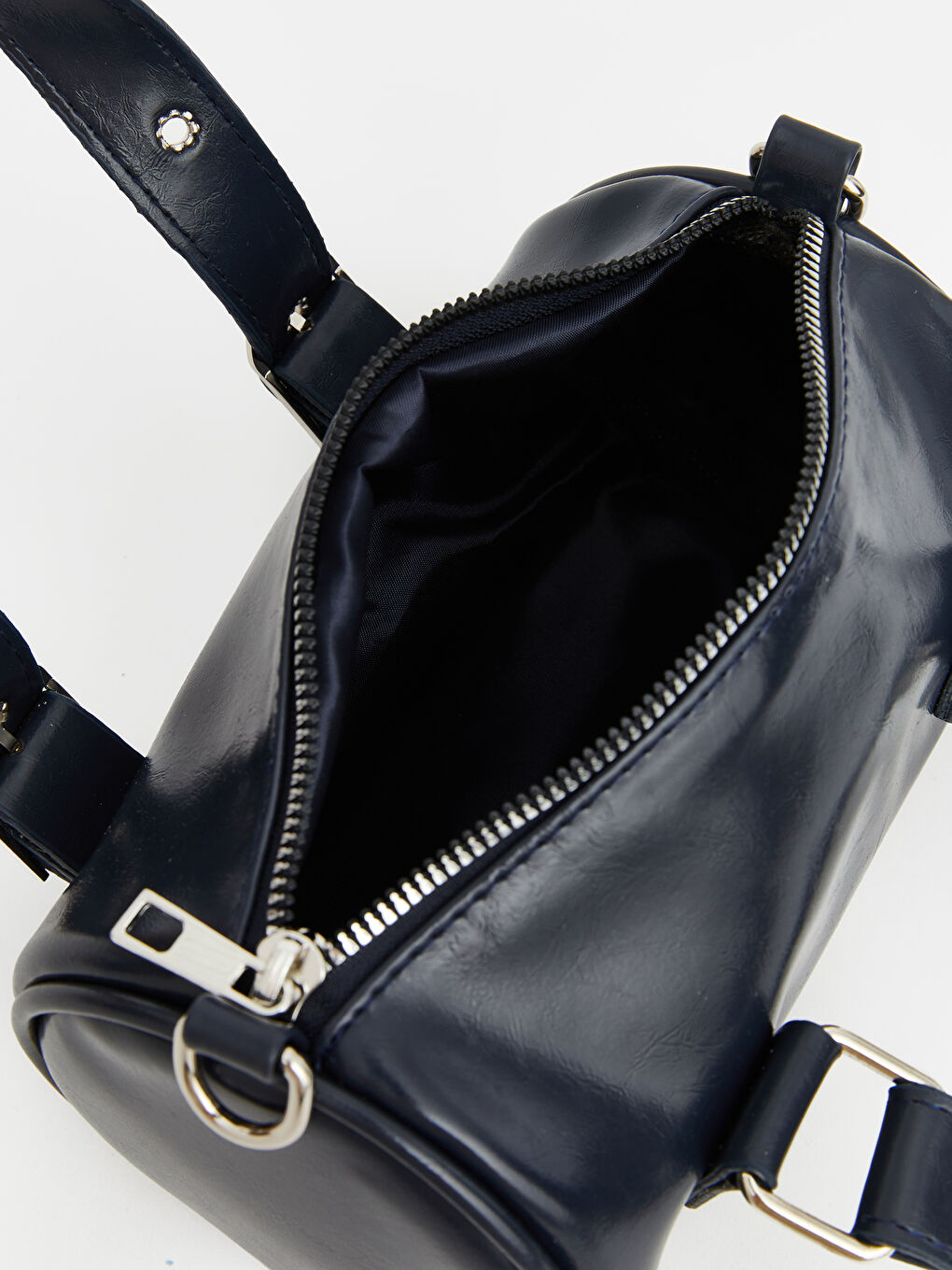 Lacivert Deri Görünümlü Kadın Omuz Çantası-2