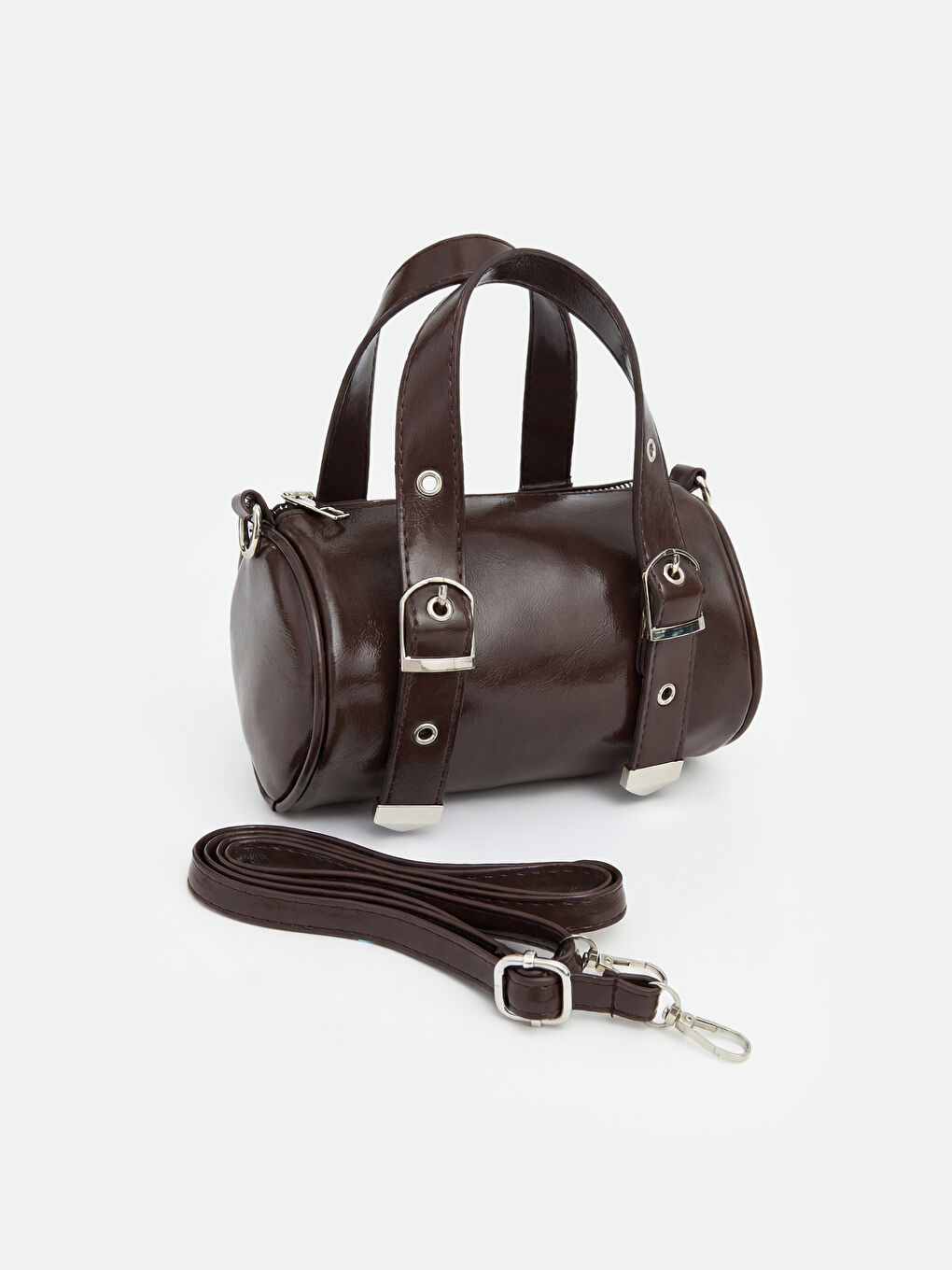 Kahverengi Deri Görünümlü Kadın Omuz Çantası-1