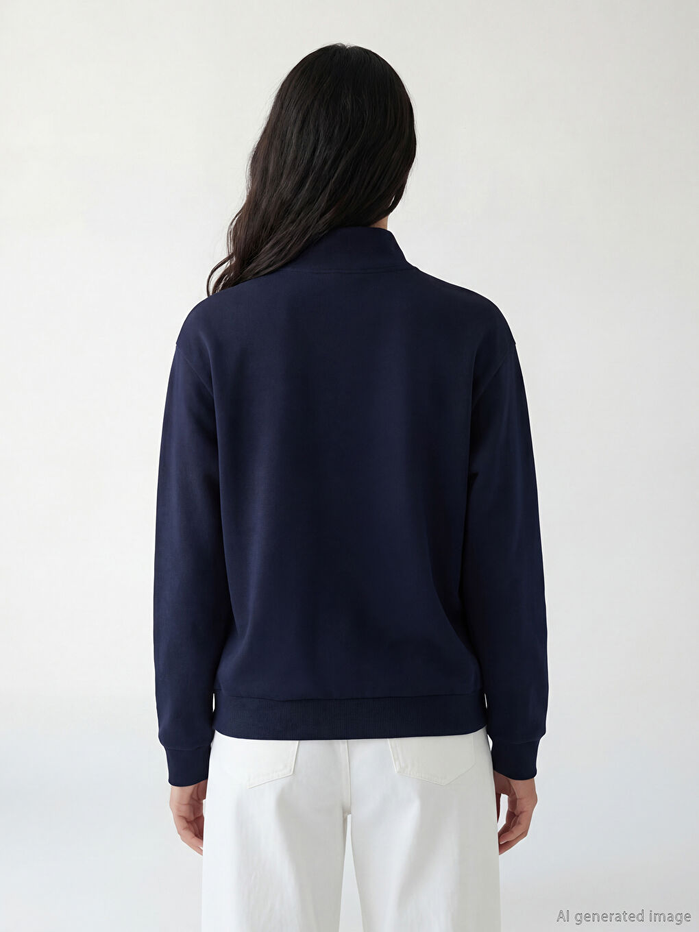 Stitch Print Oversized Women's Thick Sweatshirt-3