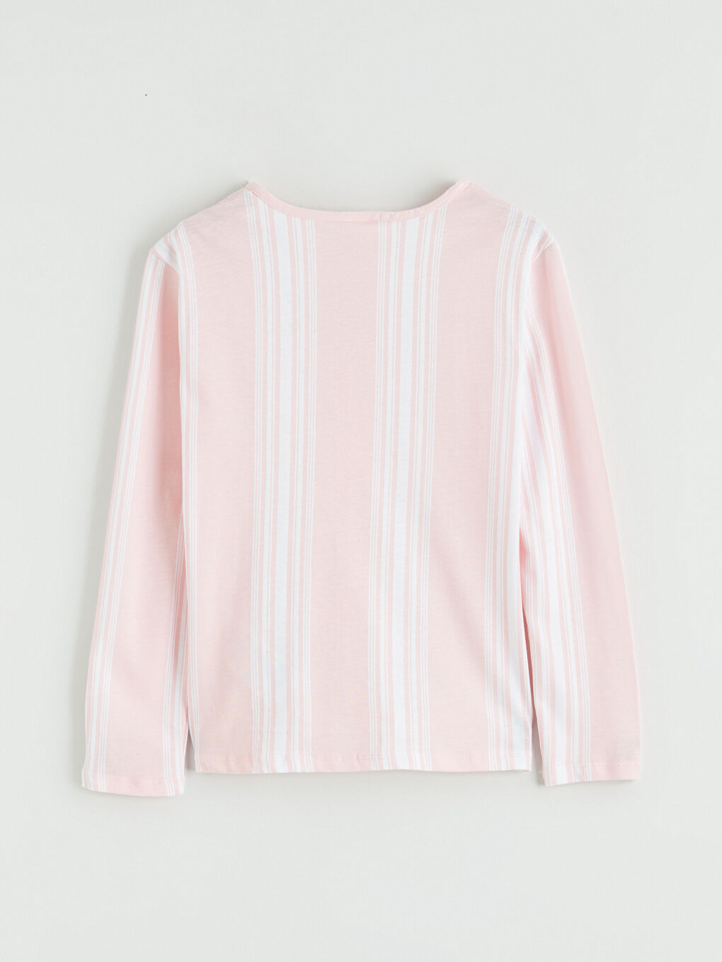 Beyaz V Yaka Kız Çocuk Pijama Takım-3