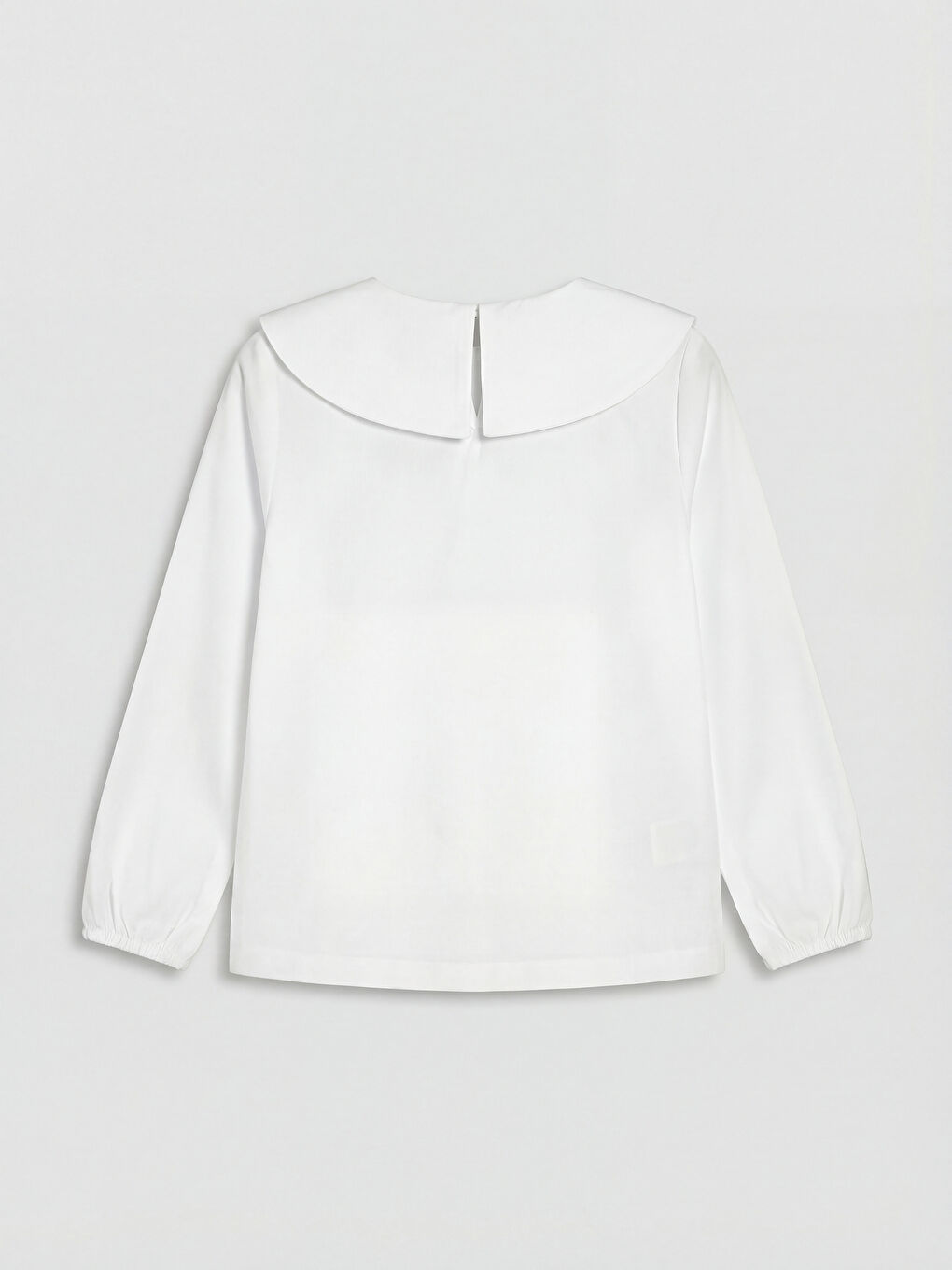 Beyaz Kalp Nakışlı Kız Çocuk Penye Tişört-1