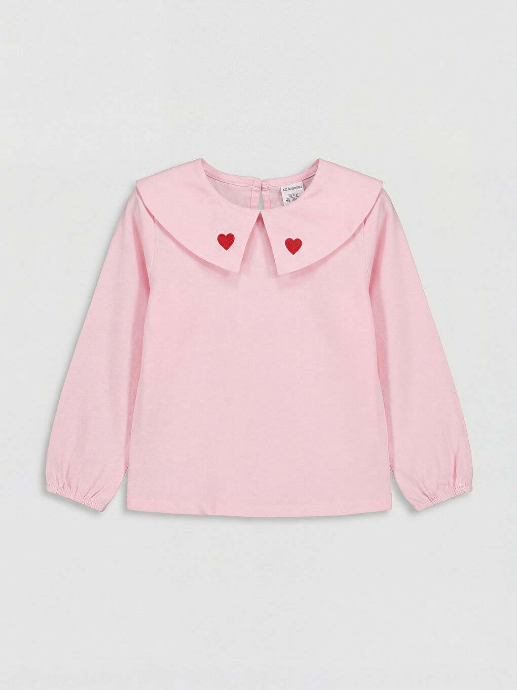 Pembe Kalp Nakışlı Kız Çocuk Penye Tişört