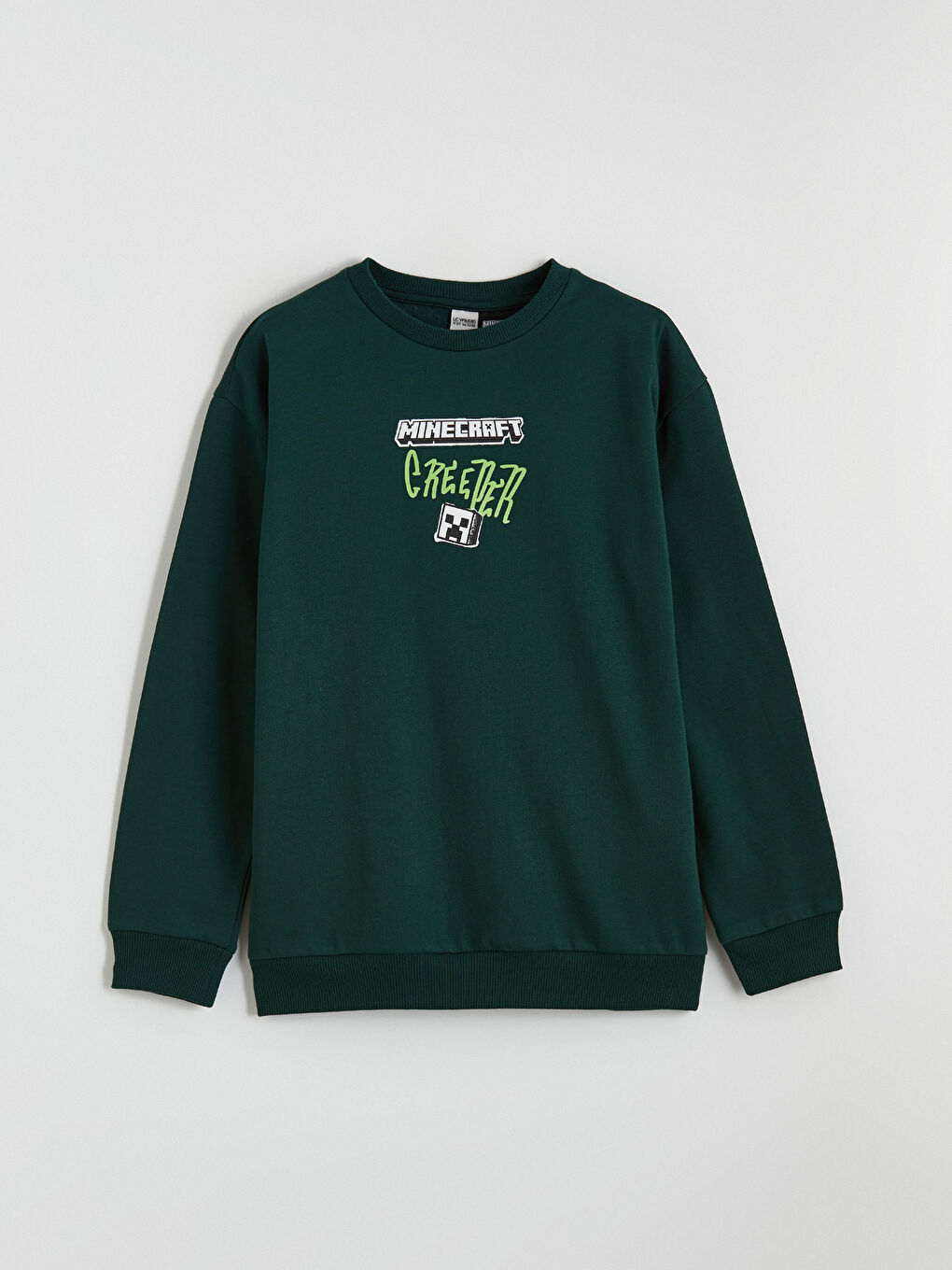 Yeşil Minecraft Baskılı Erkek Çocuk Sweatshirt-1