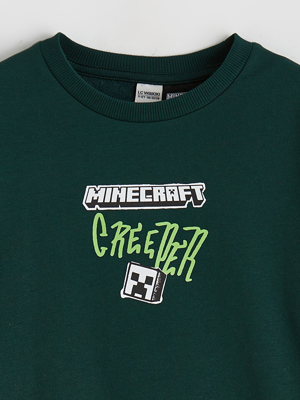 Yeşil Minecraft Baskılı Erkek Çocuk Sweatshirt-2