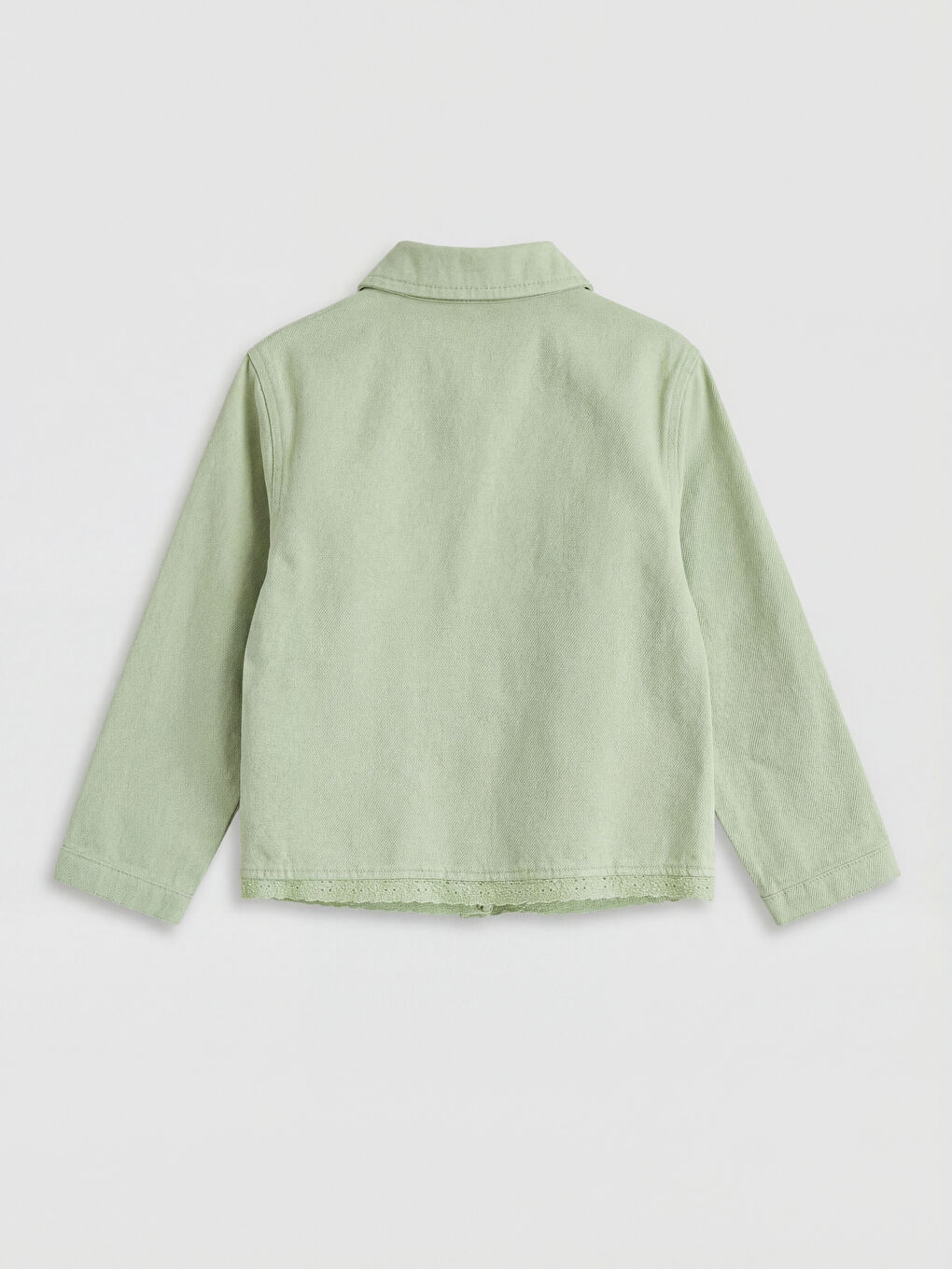 Yeşil Uzun Kollu Kız Çocuk Gömlek-1