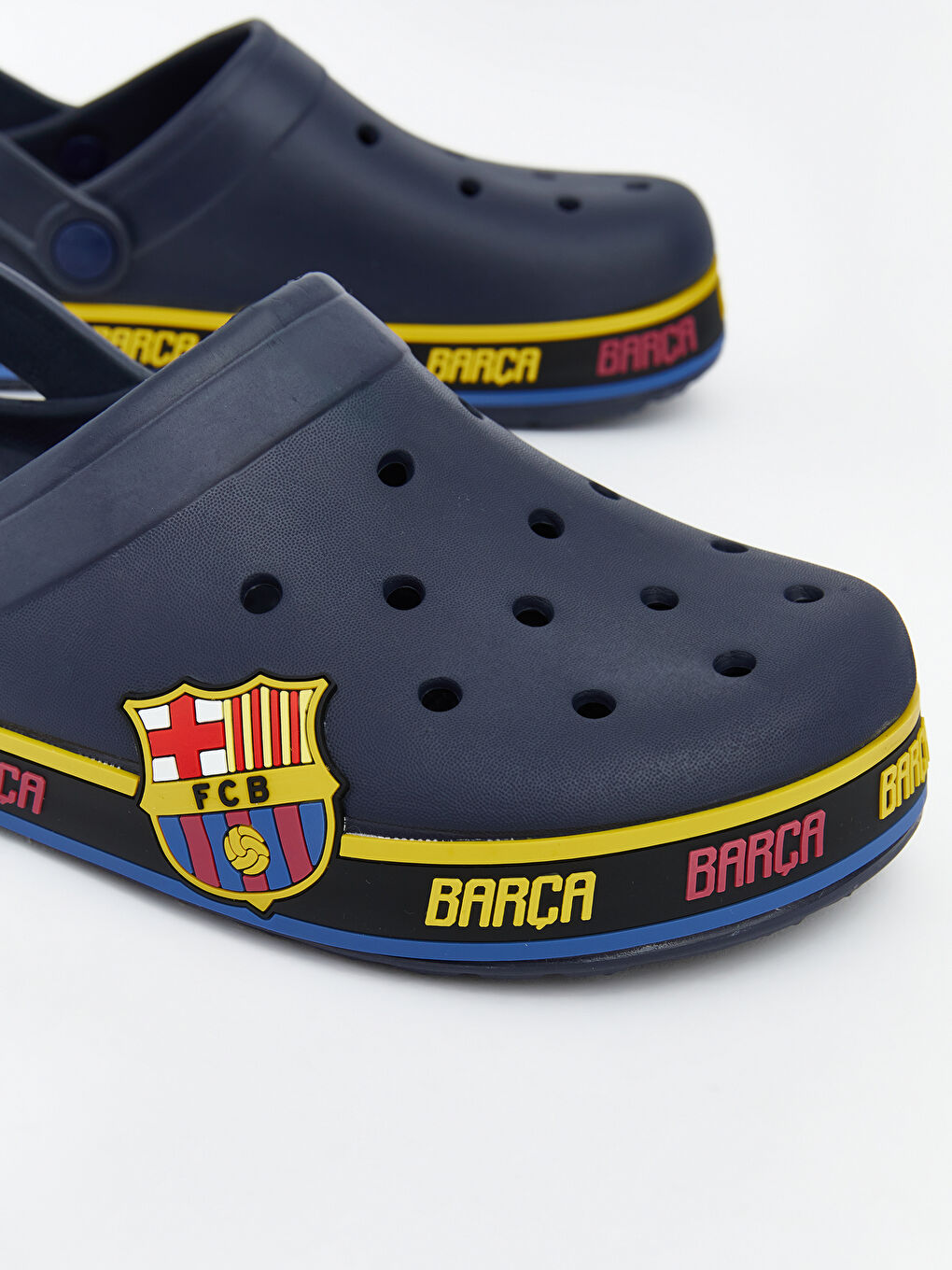 Lacivert Barcelona Baskılı Erkek Çocuk Plaj Sandaleti-2