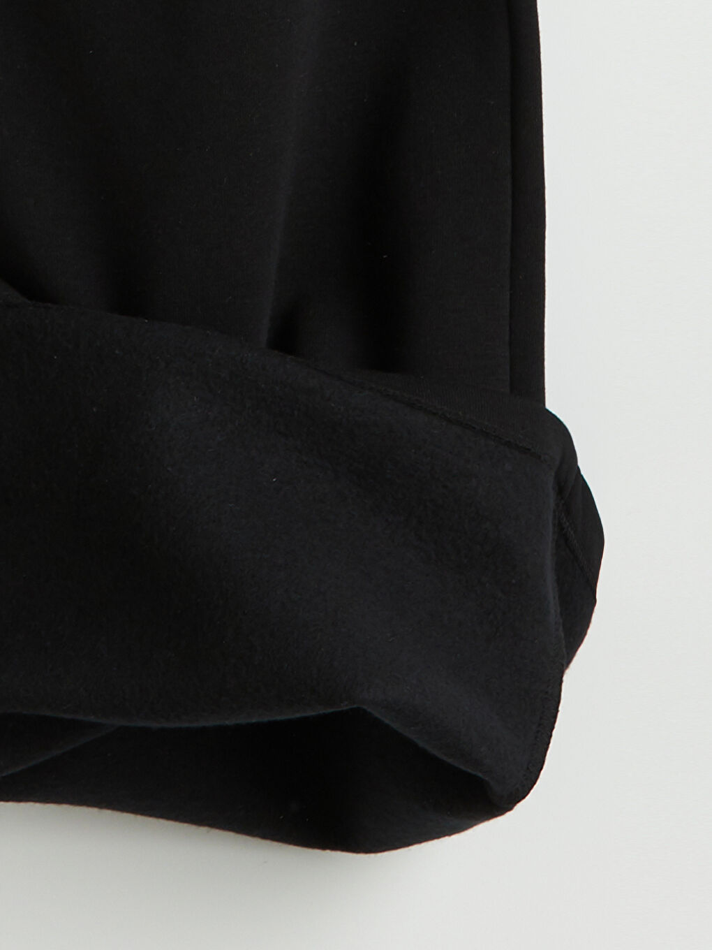 Siyah Beli Lastikli Geniş Paça Kadın Kalın Eşofman Altı-1