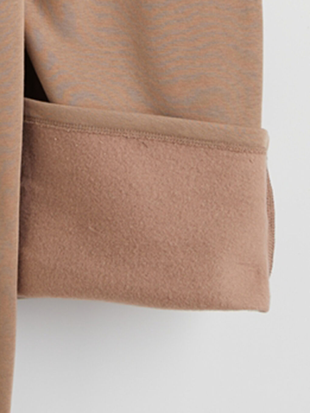 Kahverengi Beli Lastikli Geniş Paça Kadın Kalın Eşofman Altı-2