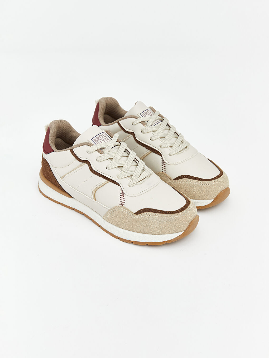 Bej Bağcıklı Erkek Çocuk Spor Ayakkabı