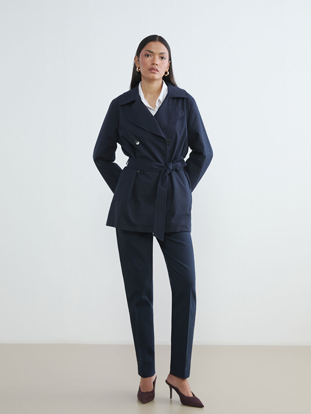 پالتۆی ترێنچکۆتی دوگمەدار بۆ ئافرەتان-1