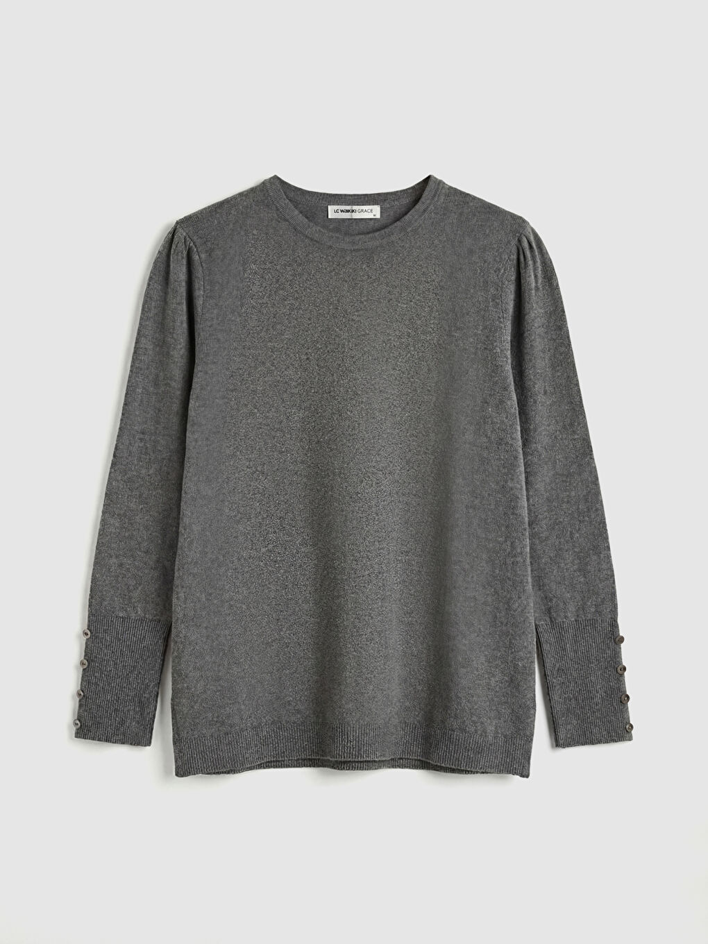 Antrasit Bisiklet Yaka Kadın Triko Kazak-4