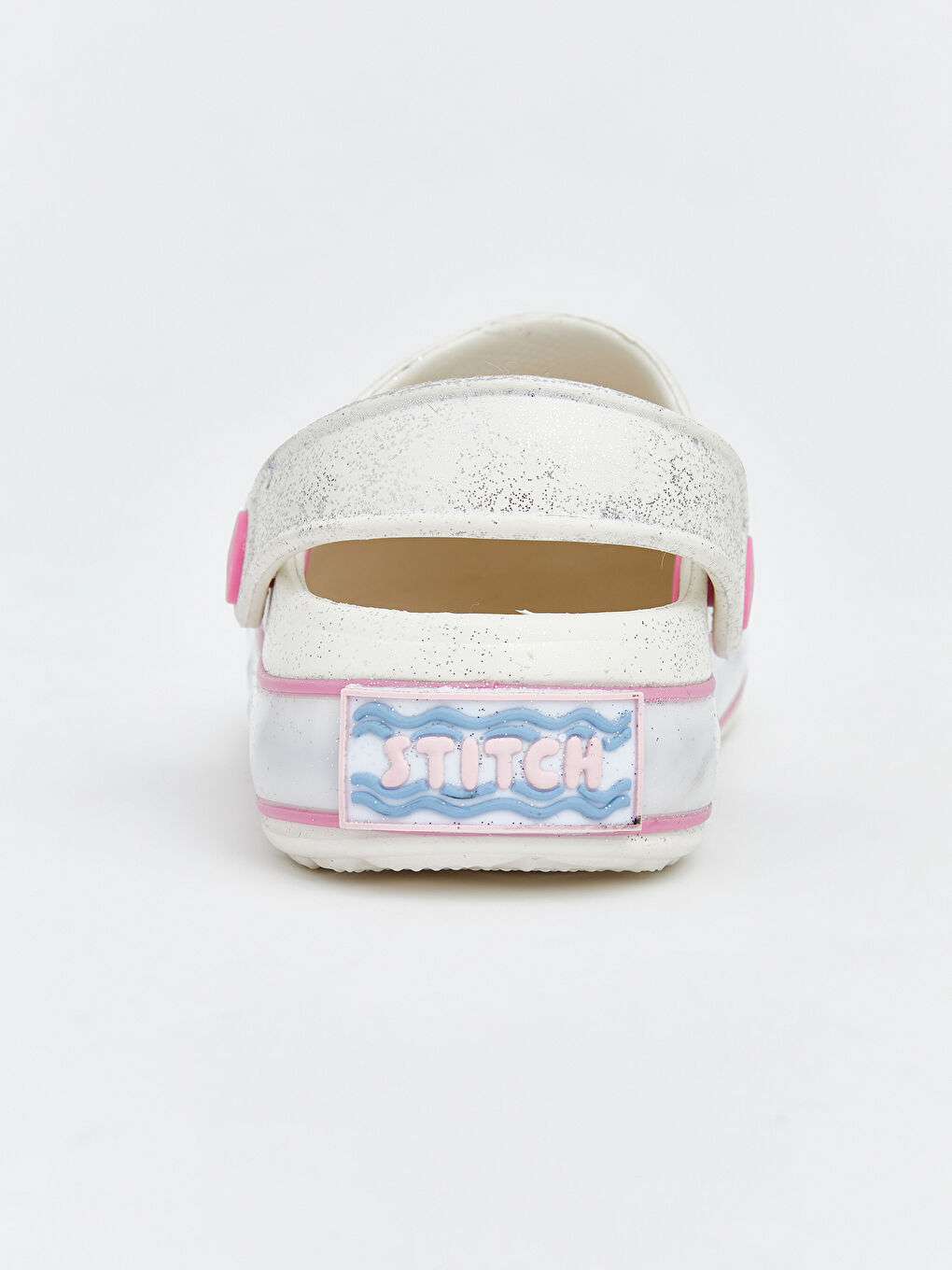 Beyaz Lilo ve Stitch Baskılı Kız Bebek Plaj Sandaleti-5